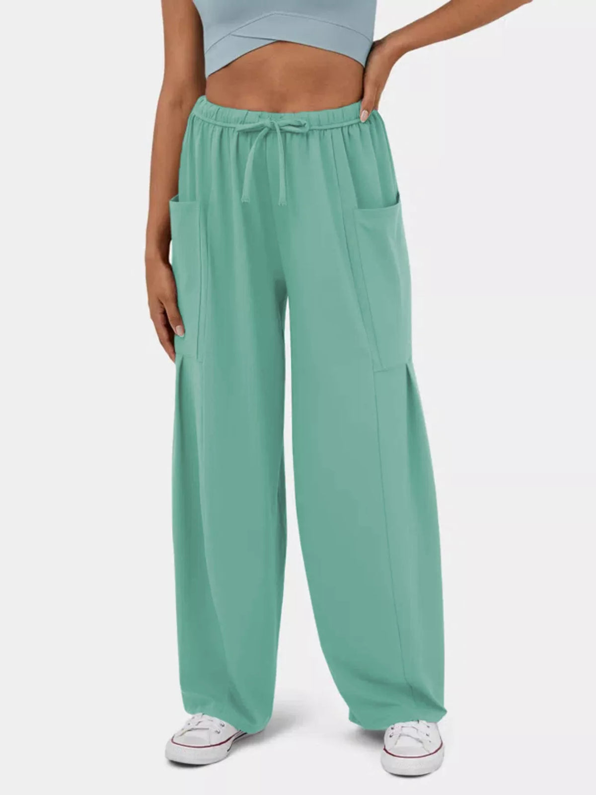 High-Waisted Adjustable Wide-Leg Pants