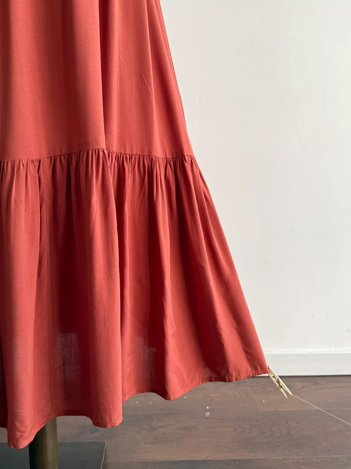Ruffle Sleeve Maxi Dress in Rust