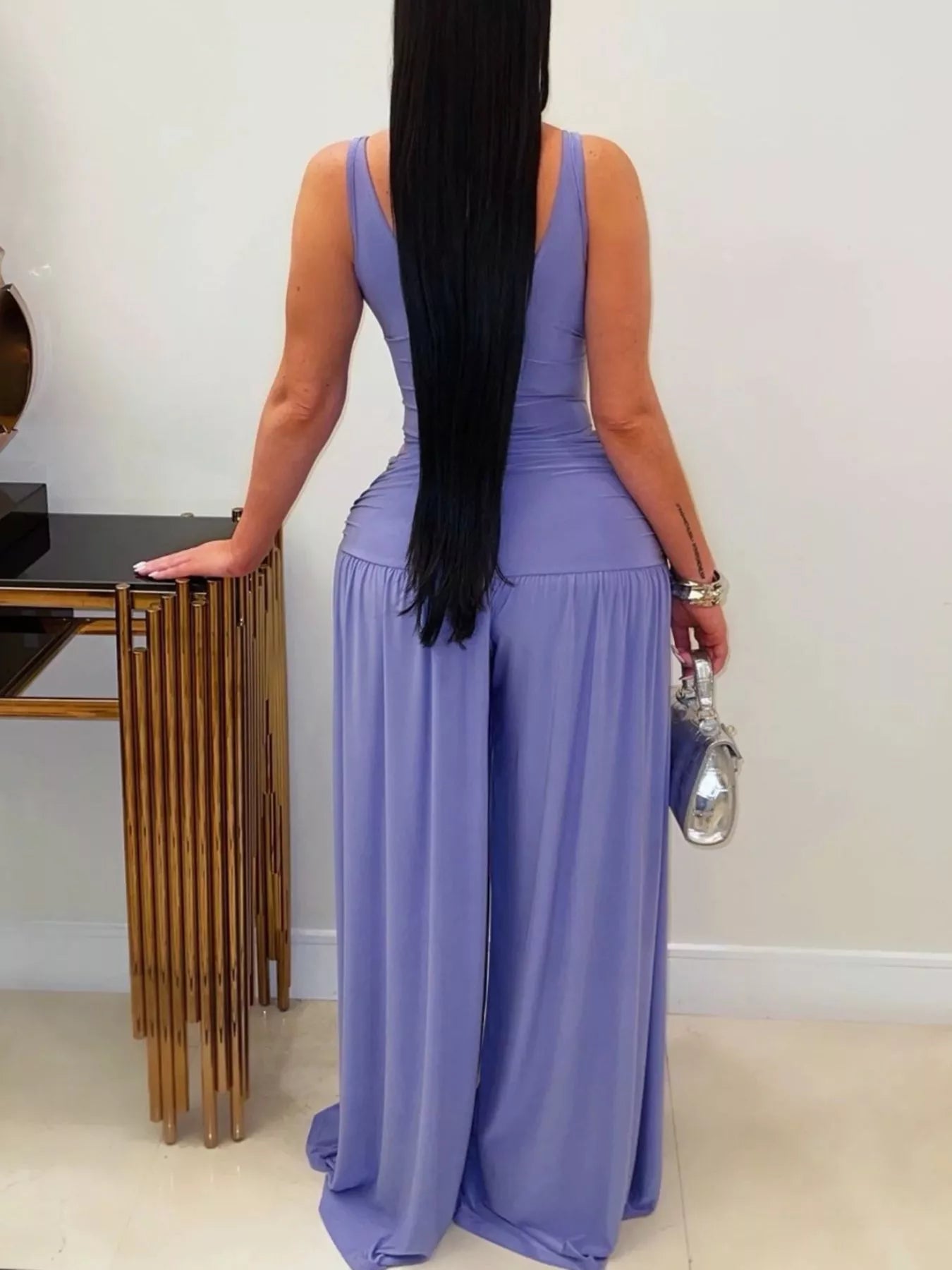 Cutout Sleeveless Wide-Leg Jumpsuit
