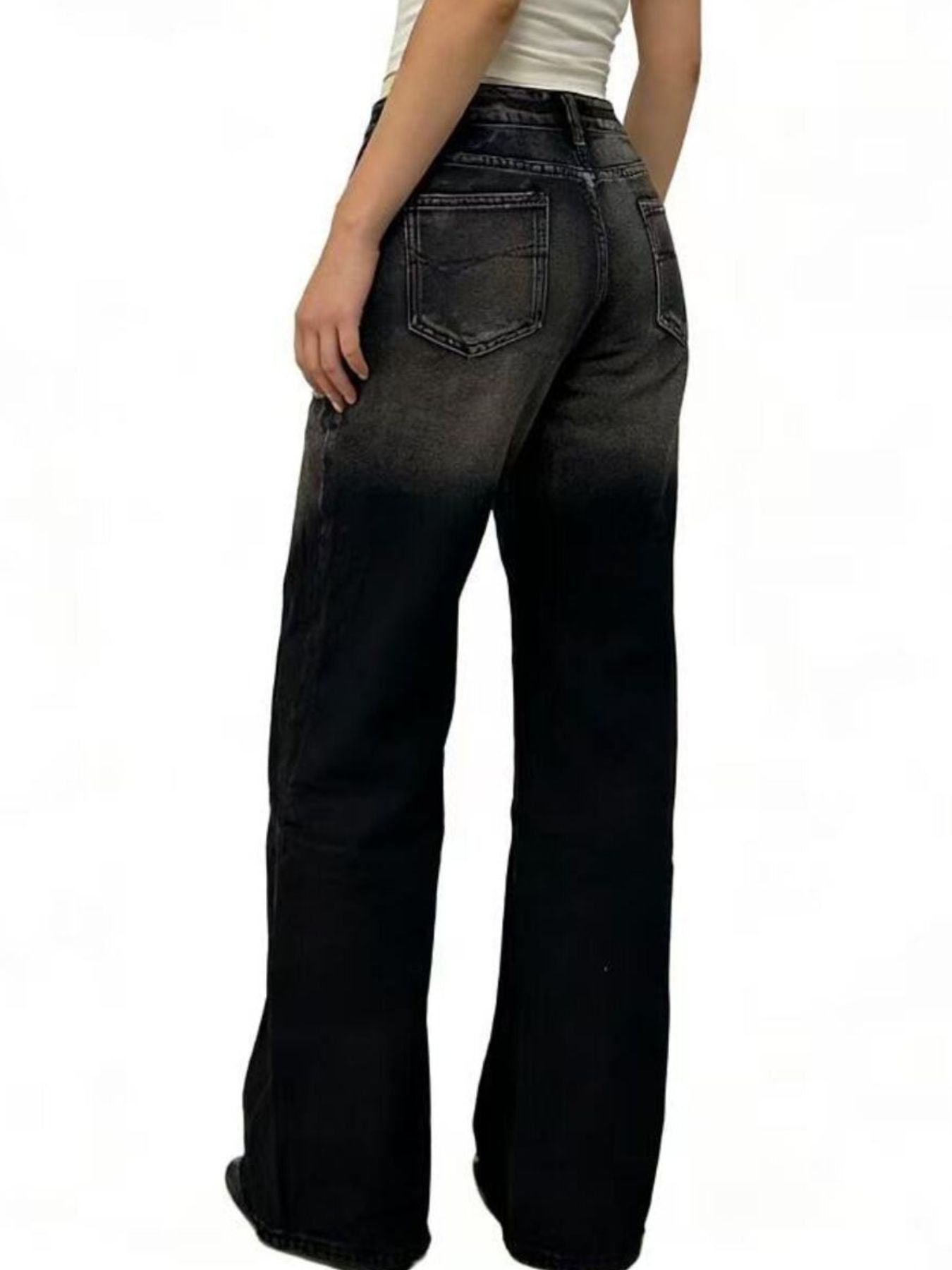 Classic Washed Wide Leg Jeans by Dreamy Drapes