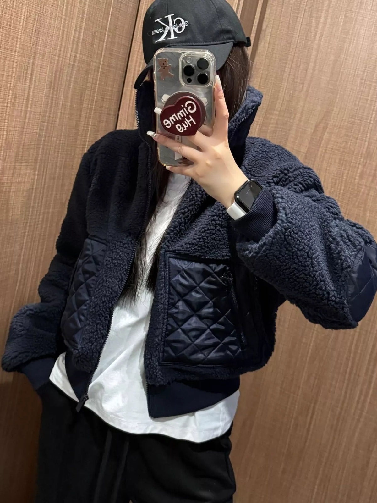 Sherpa Quilted Zip-Up Jacket