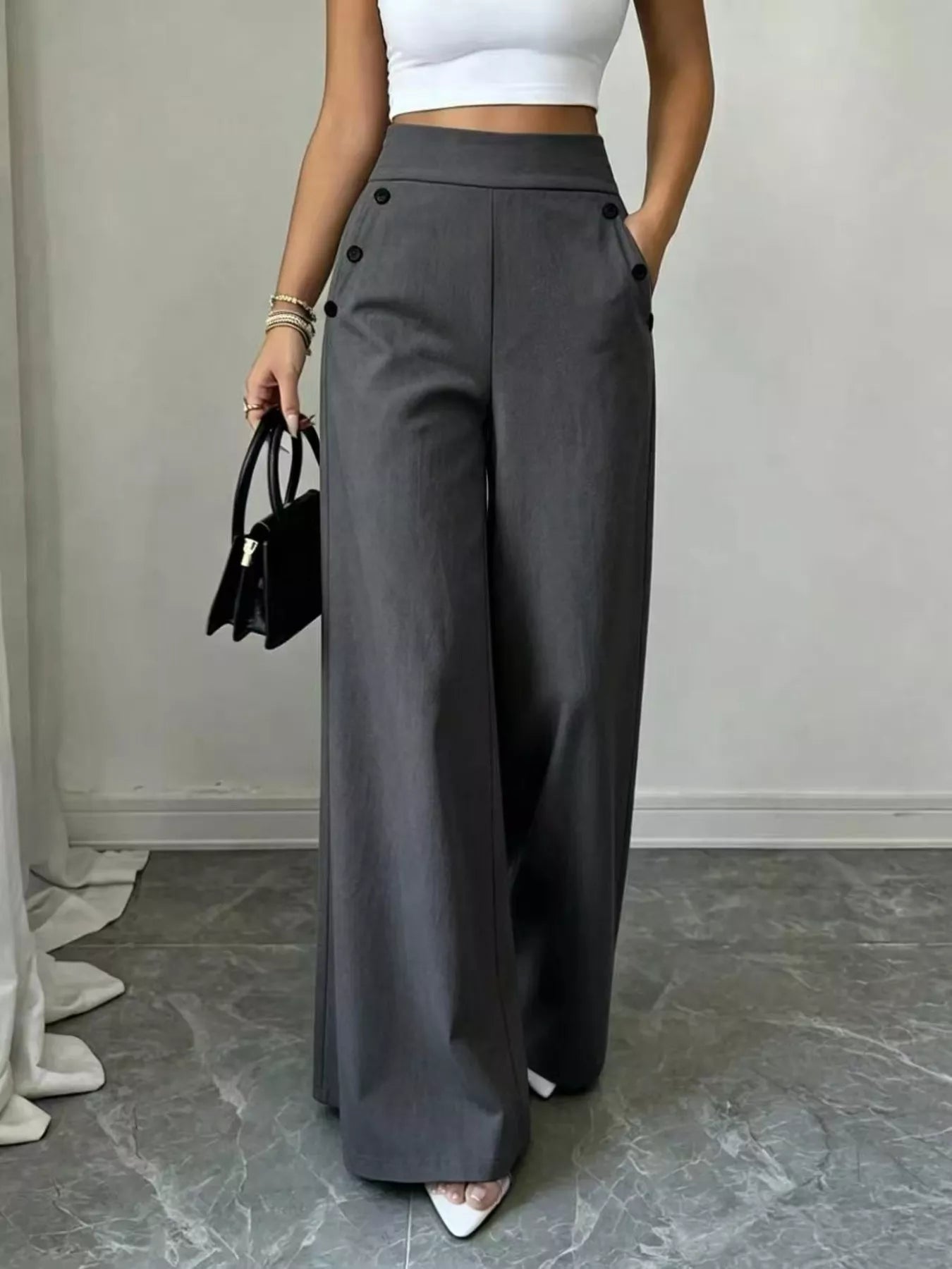 High-Waisted Wide-Leg Pants