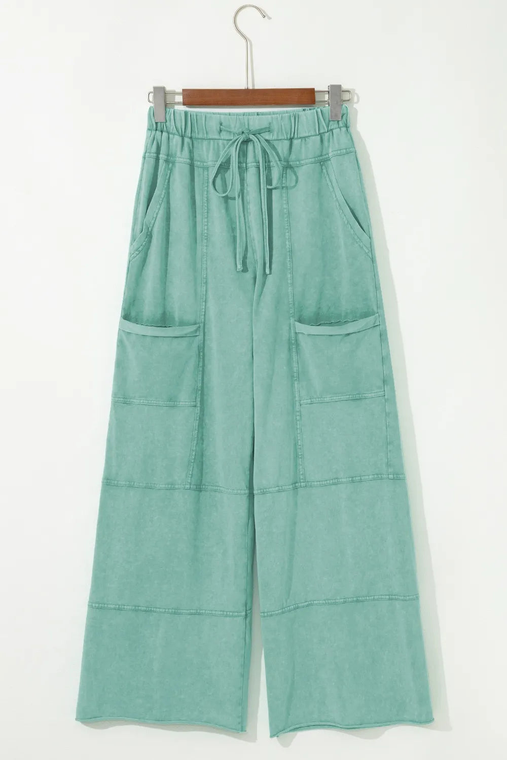 Mineral Wash High-Waist Wide Leg Cargo Pants