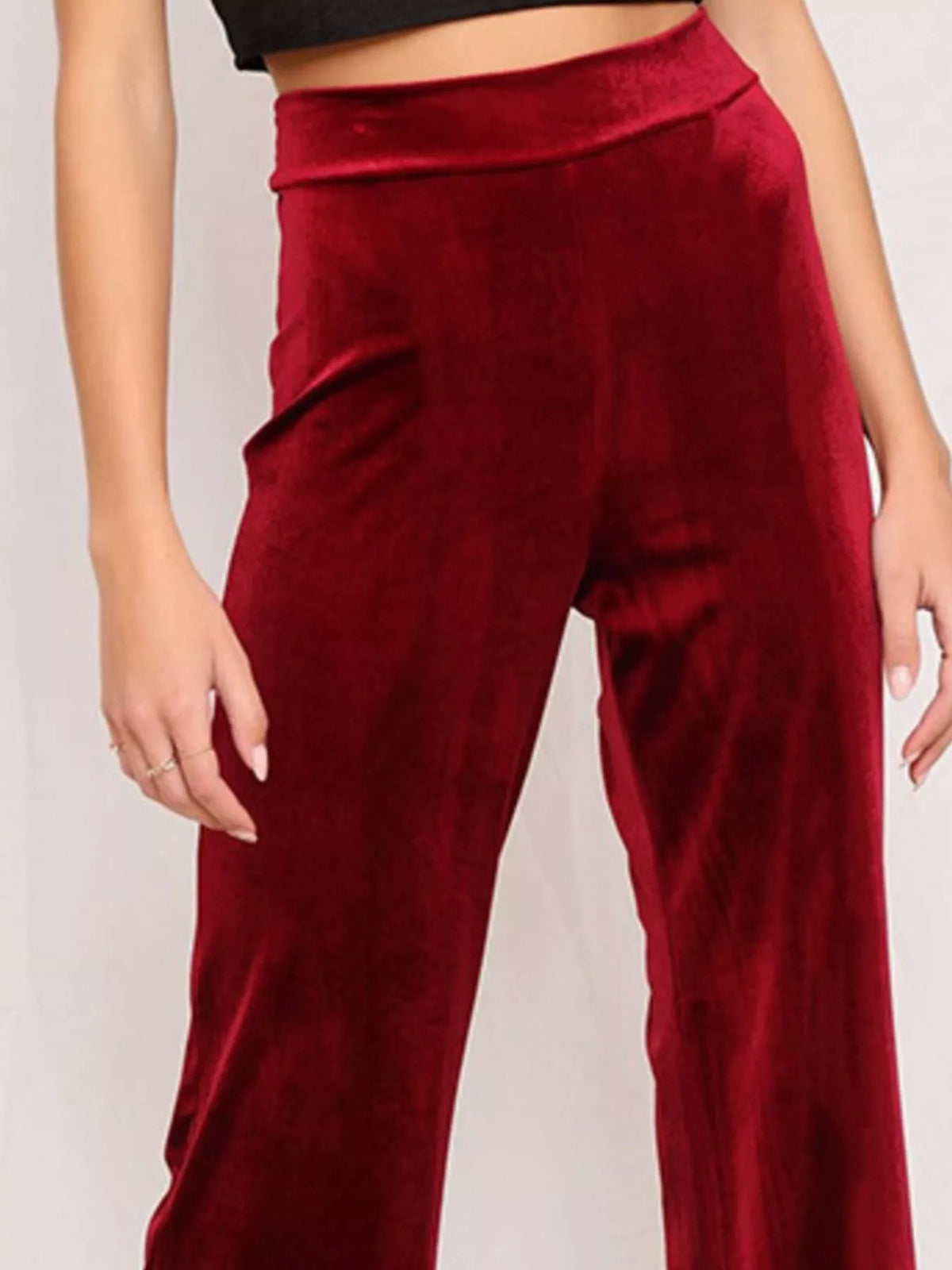 Velvet Wide-Leg Pants