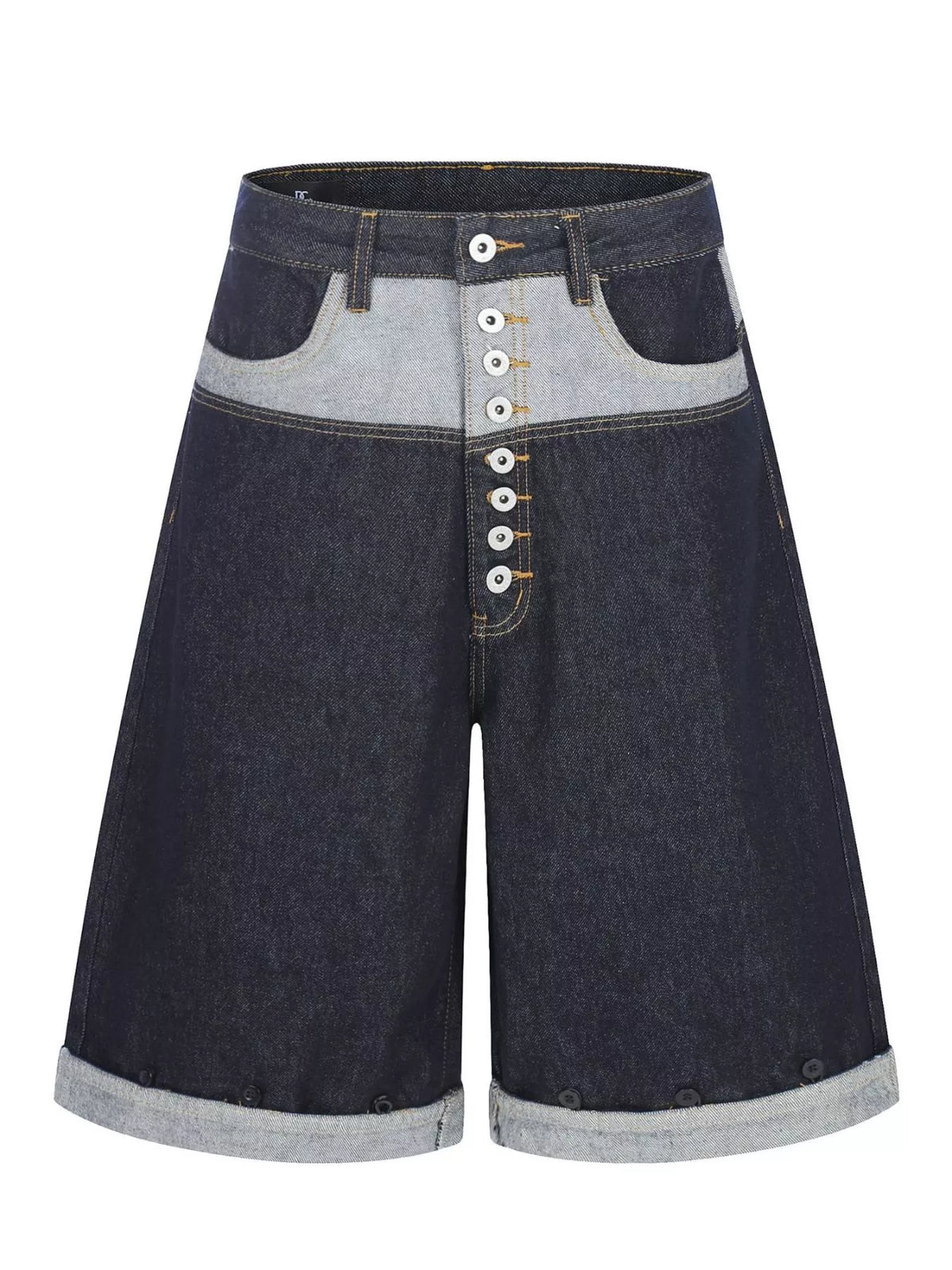 Button Fly Denim Capris in Blue by TrendMaster