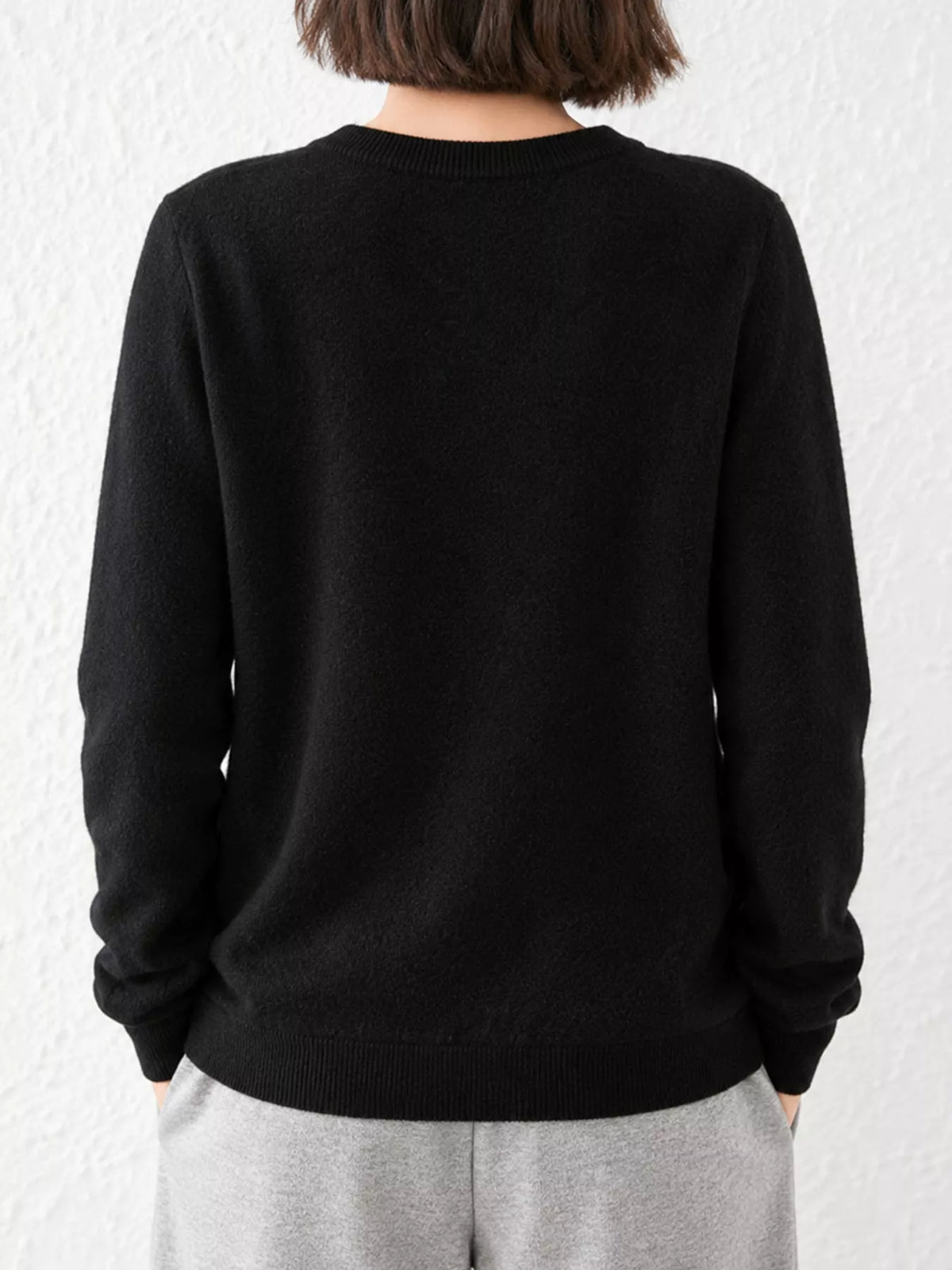 Crew Neck Button-Down Cardigan
