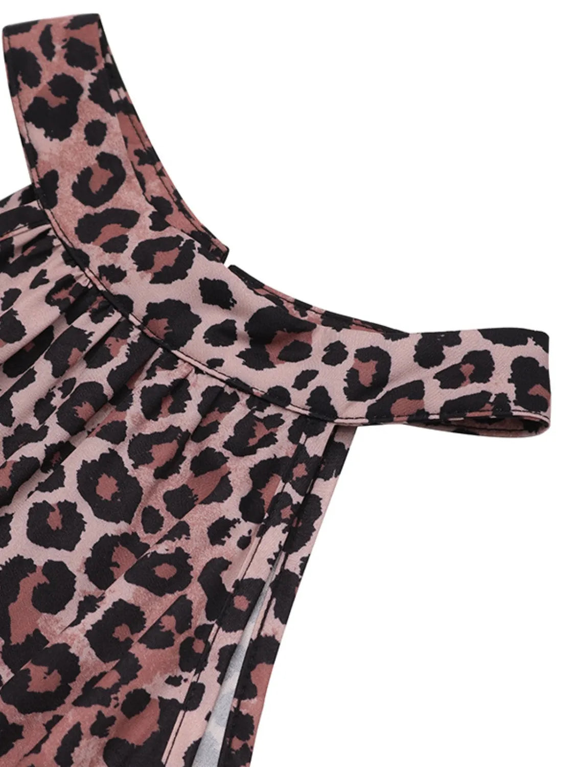 Grecian Neck Maxi Dress in Leopard Print