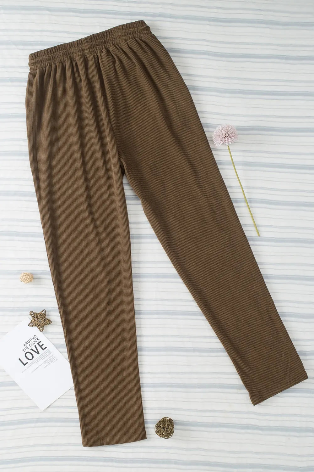 Drawstring Straight Leg Pants with Pockets