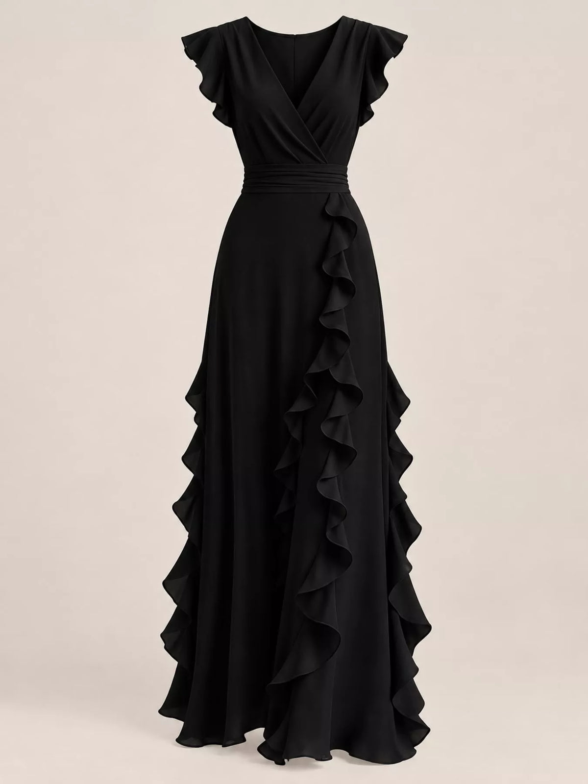 Ruffled Surplice Maxi Dress