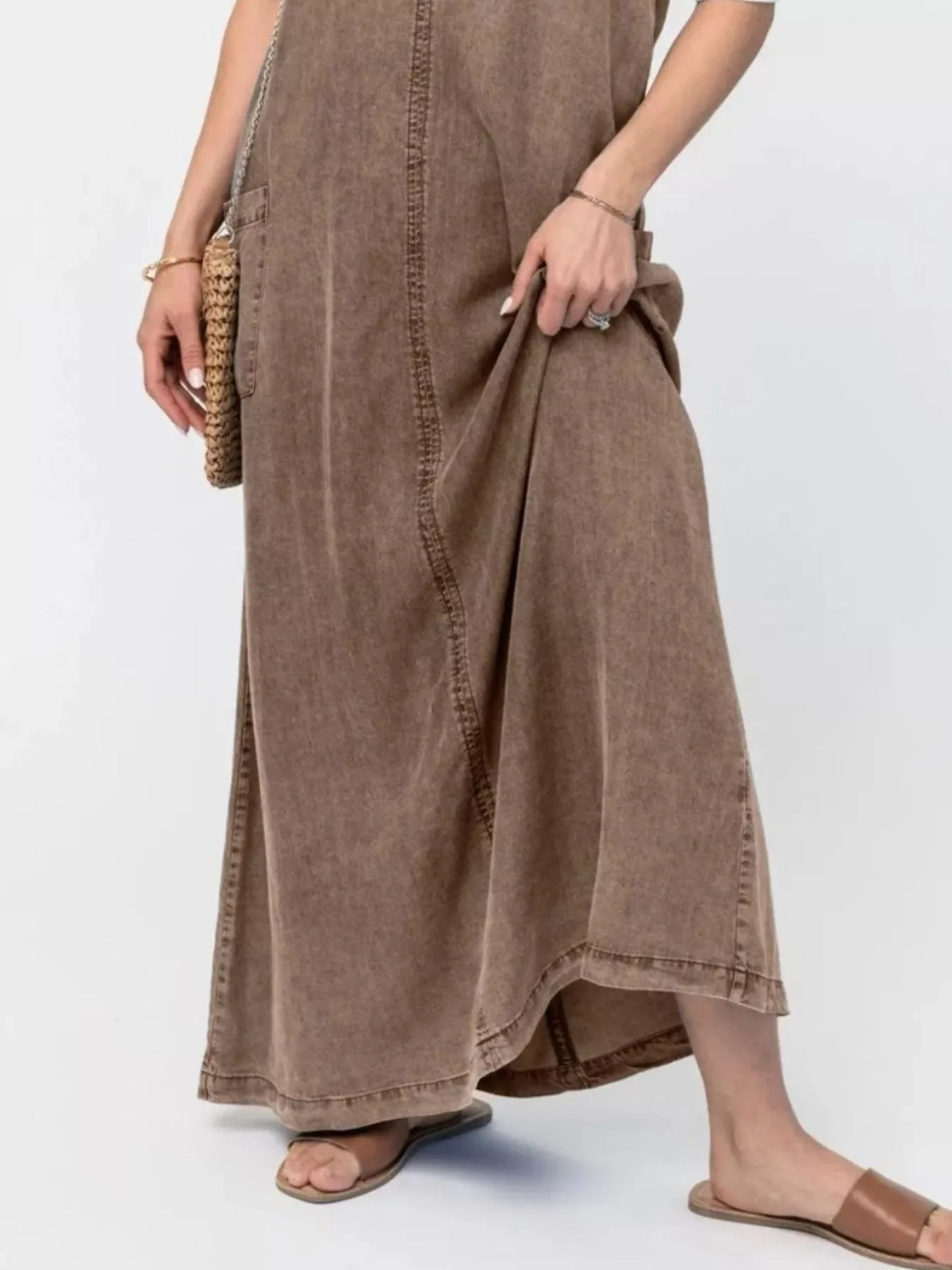 Washed Denim Cami Maxi Dress