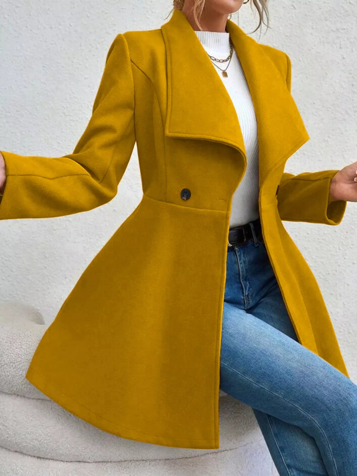 Double-Breasted Slim-Fit Coat