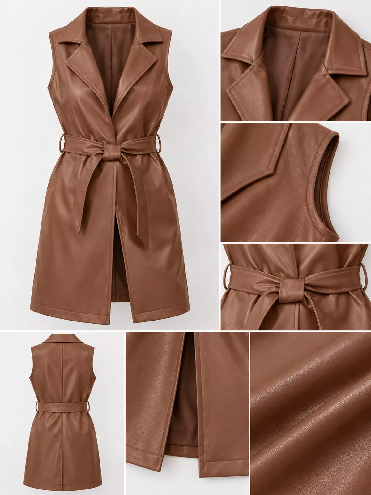 Tie-Waist Longline Vest Coat