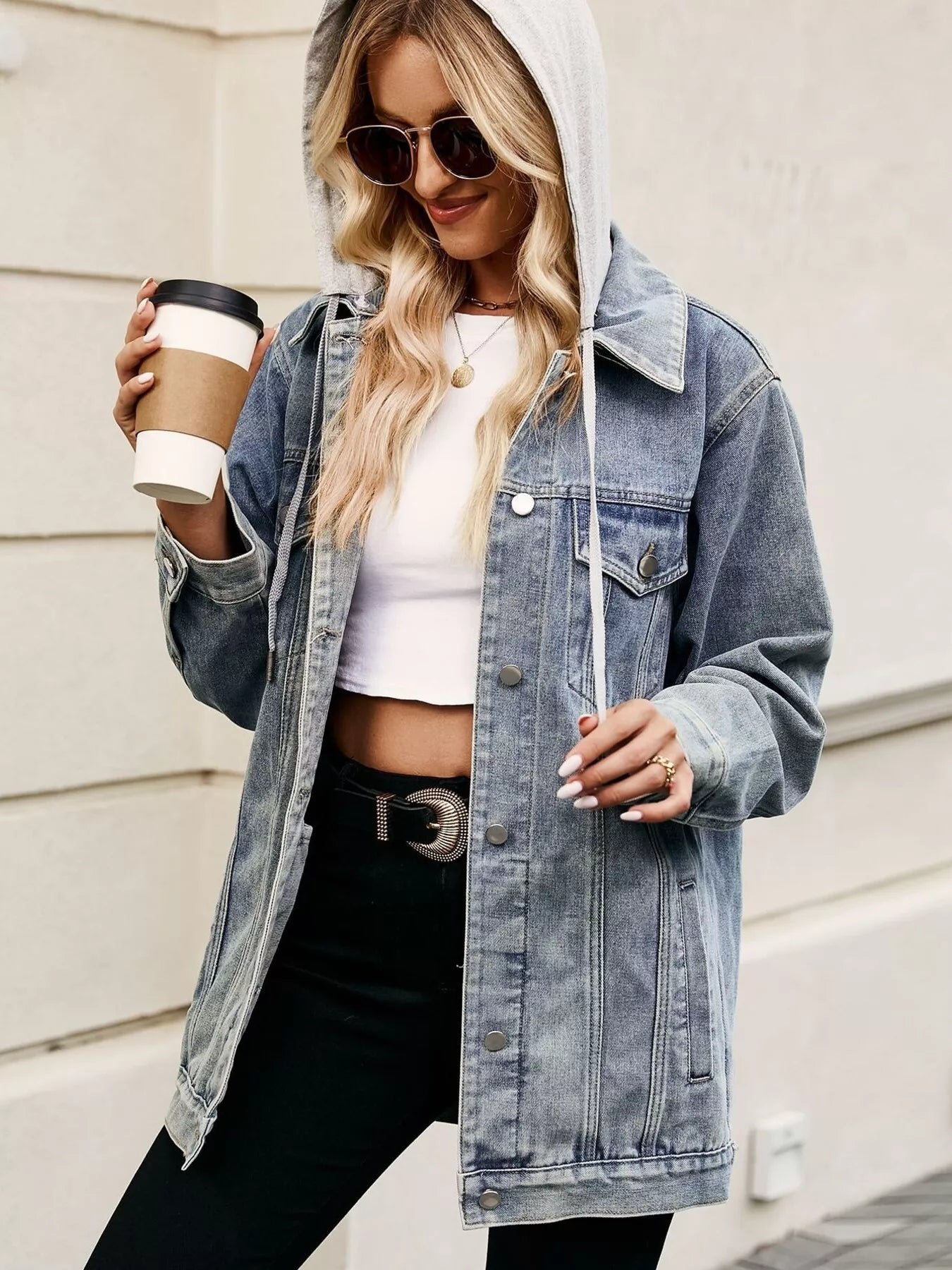 Oversized Washed Denim Jacket by Moni Wear