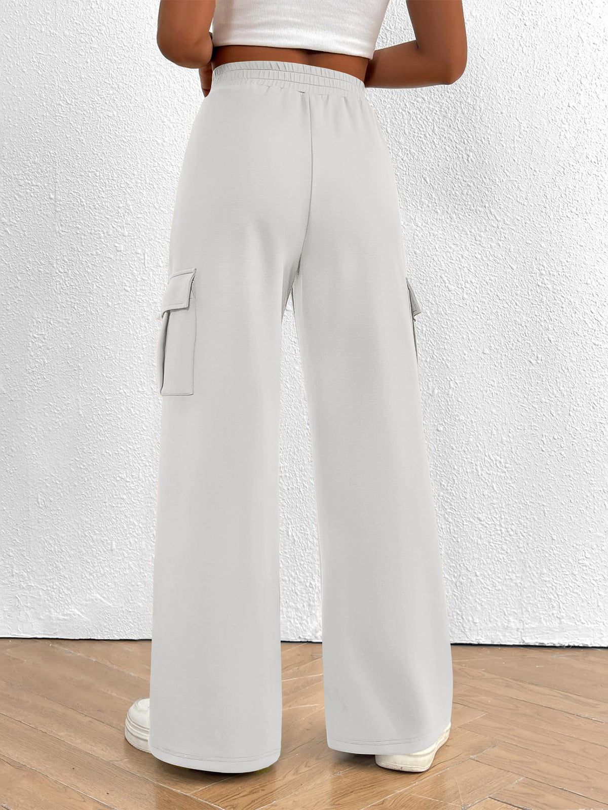High-Waisted Drawstring Cargo Pants