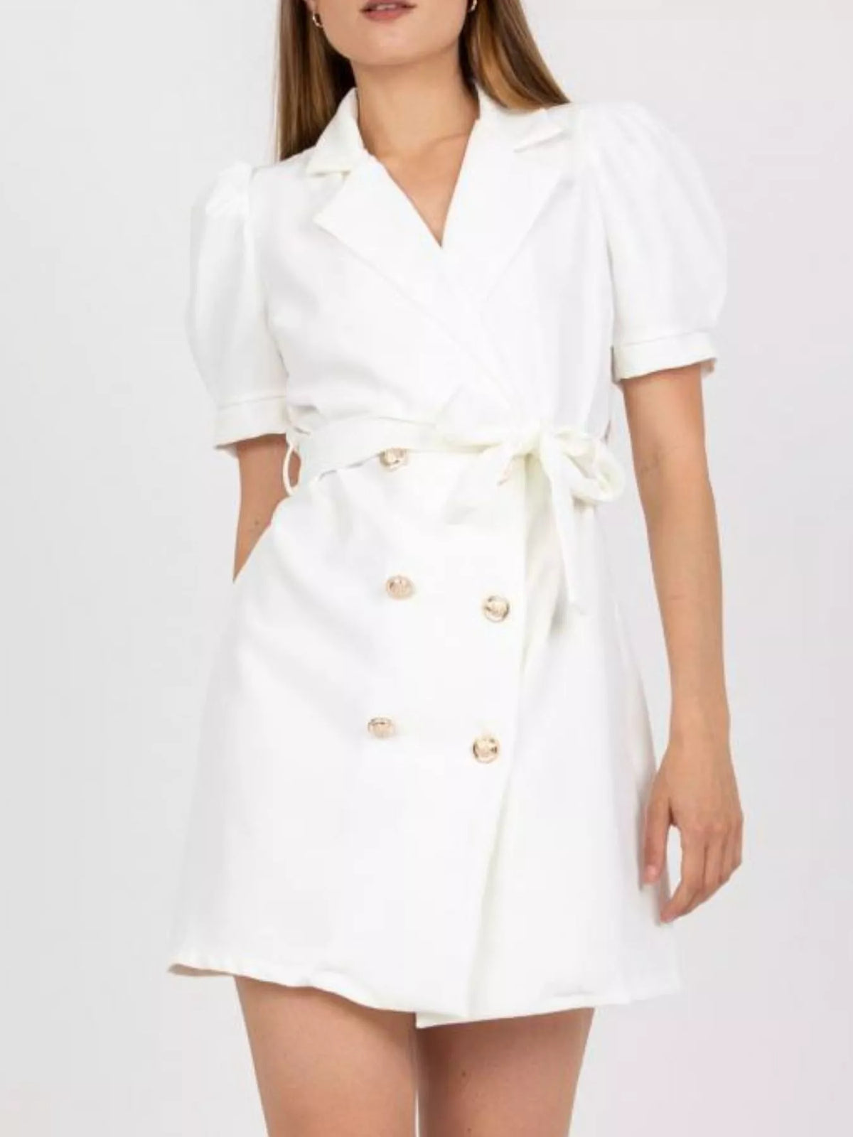 Blazer-Style Tie-Waist Mini Dress