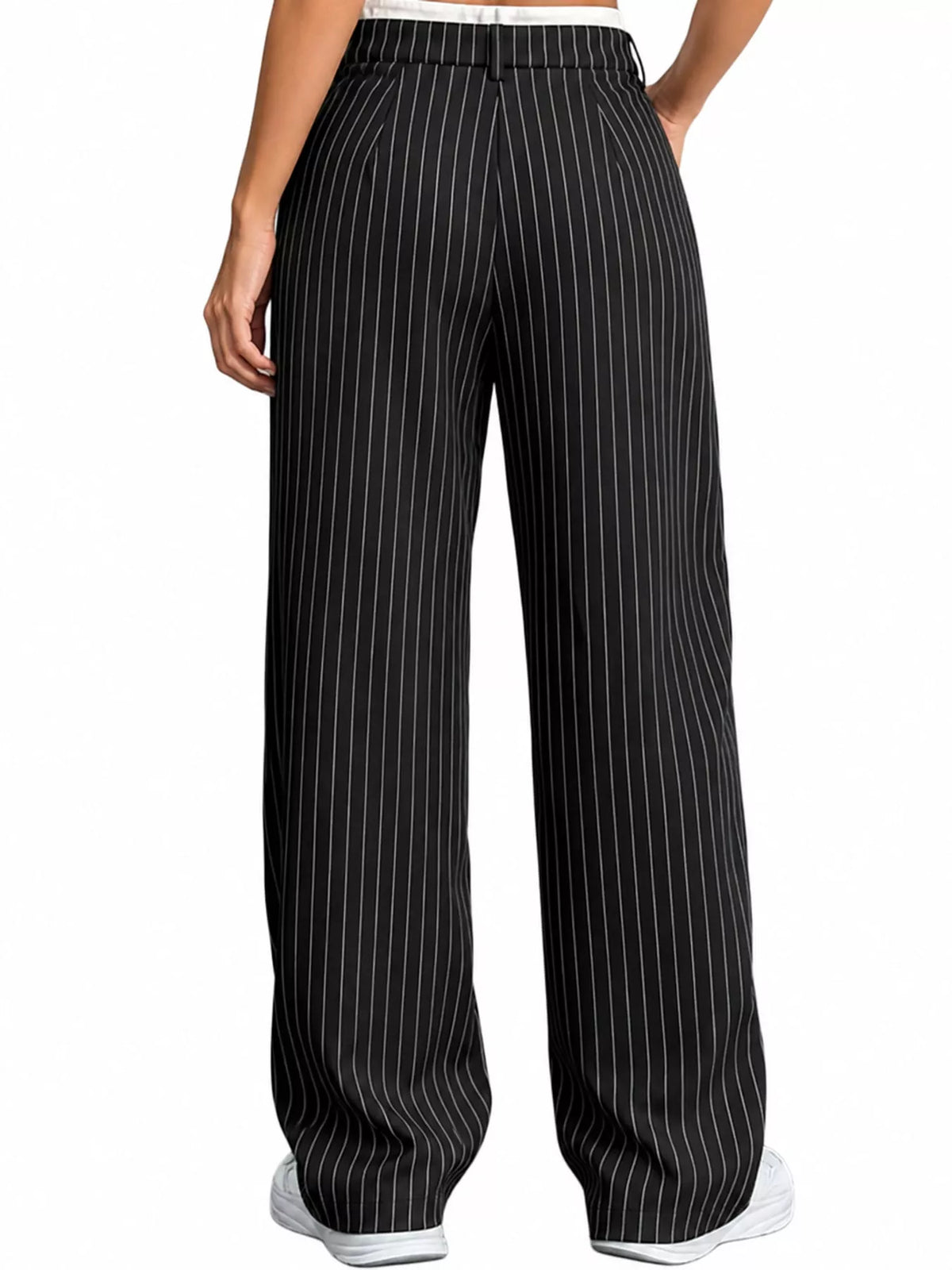 Striped Wide-Leg Pants