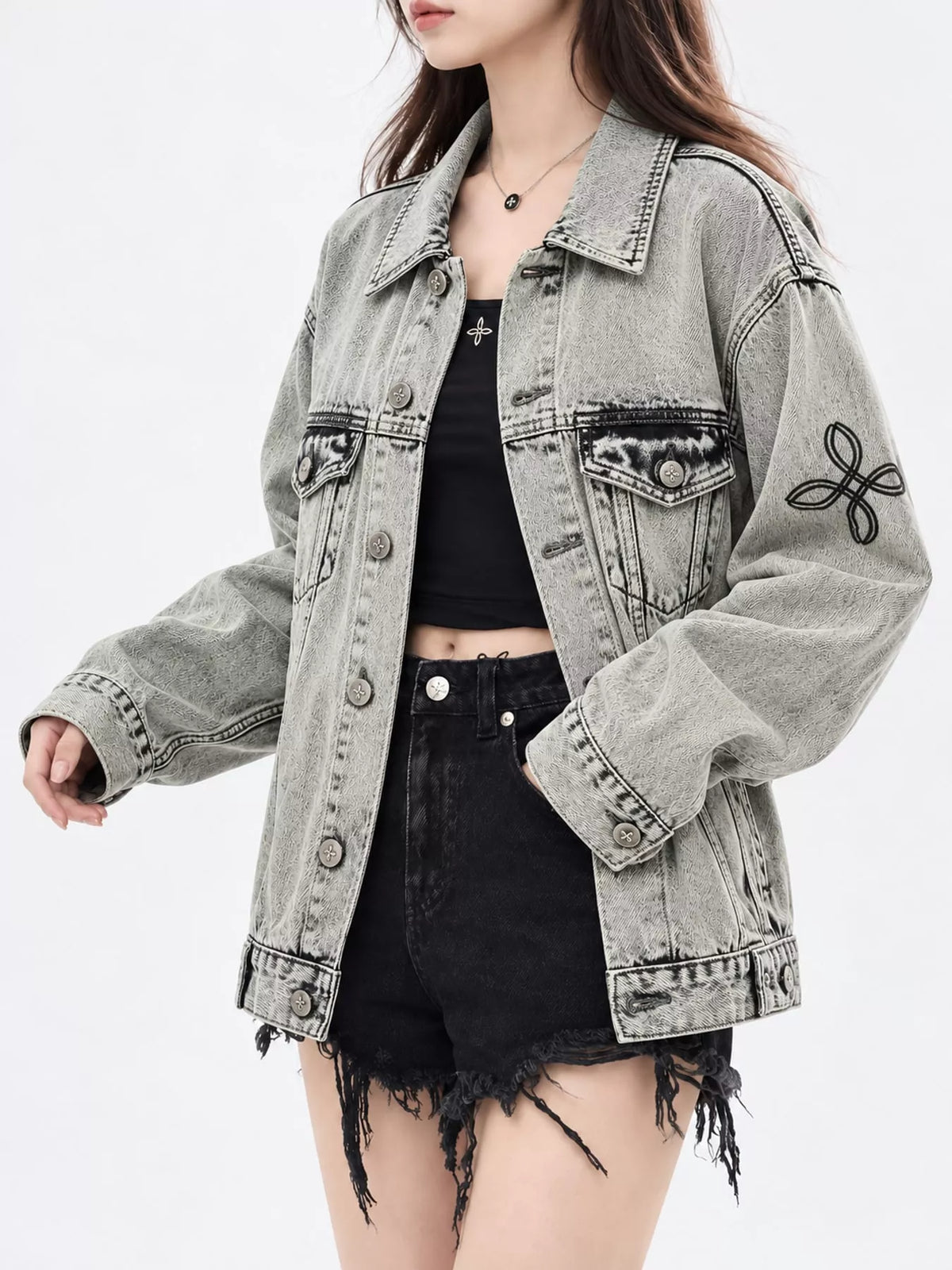 Oversized Button-Up Denim Jacket