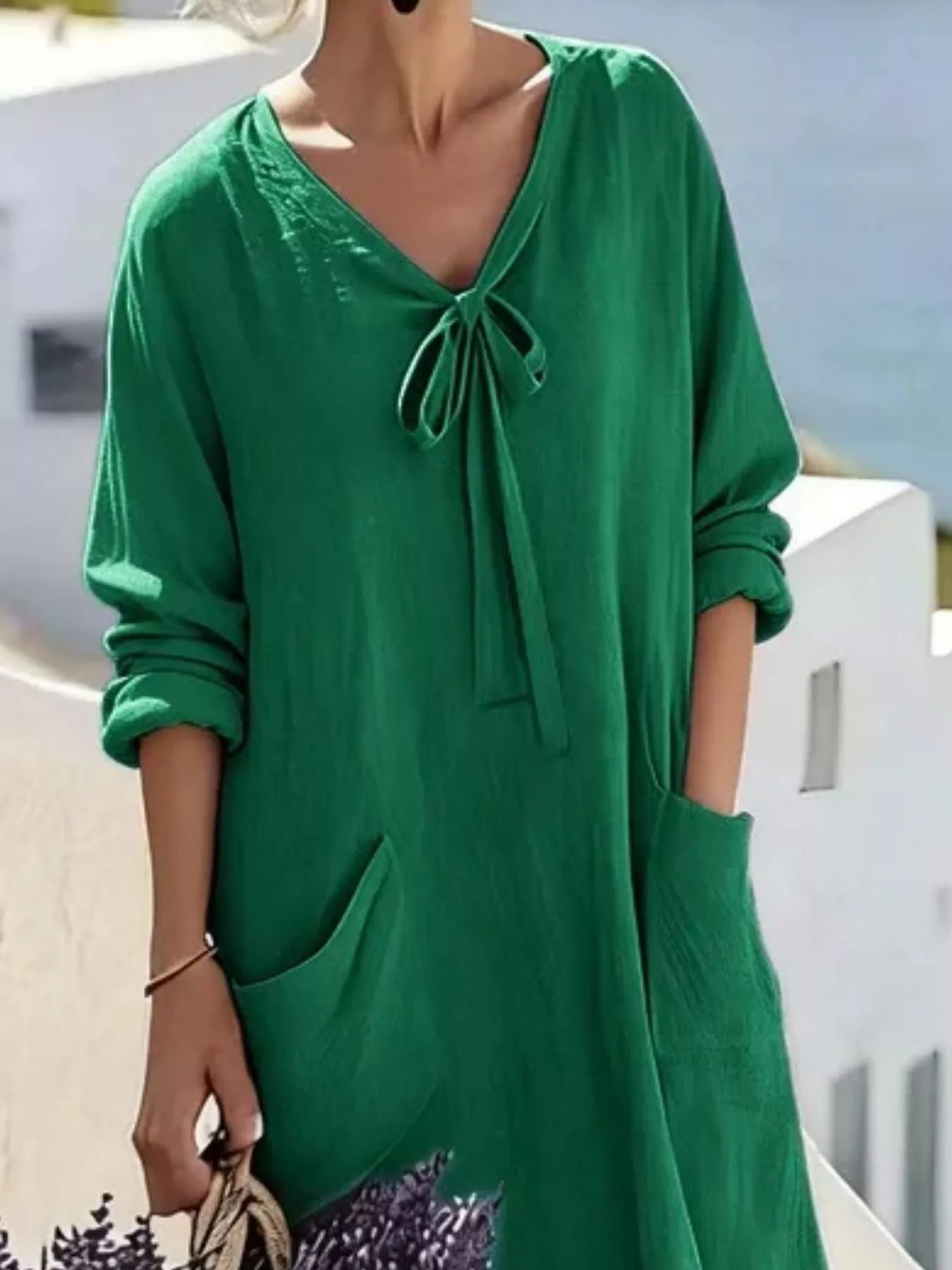 Long Sleeve Maxi Dress with Pockets