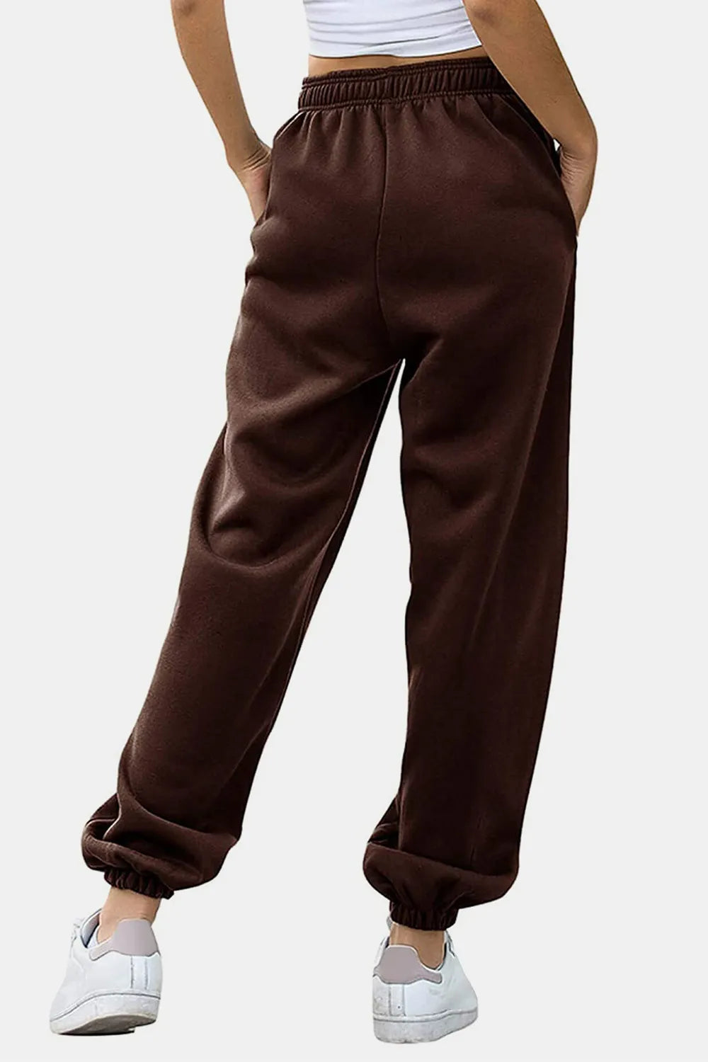 Tie-Waist Joggers with Pockets in Neutral Shades by K&L