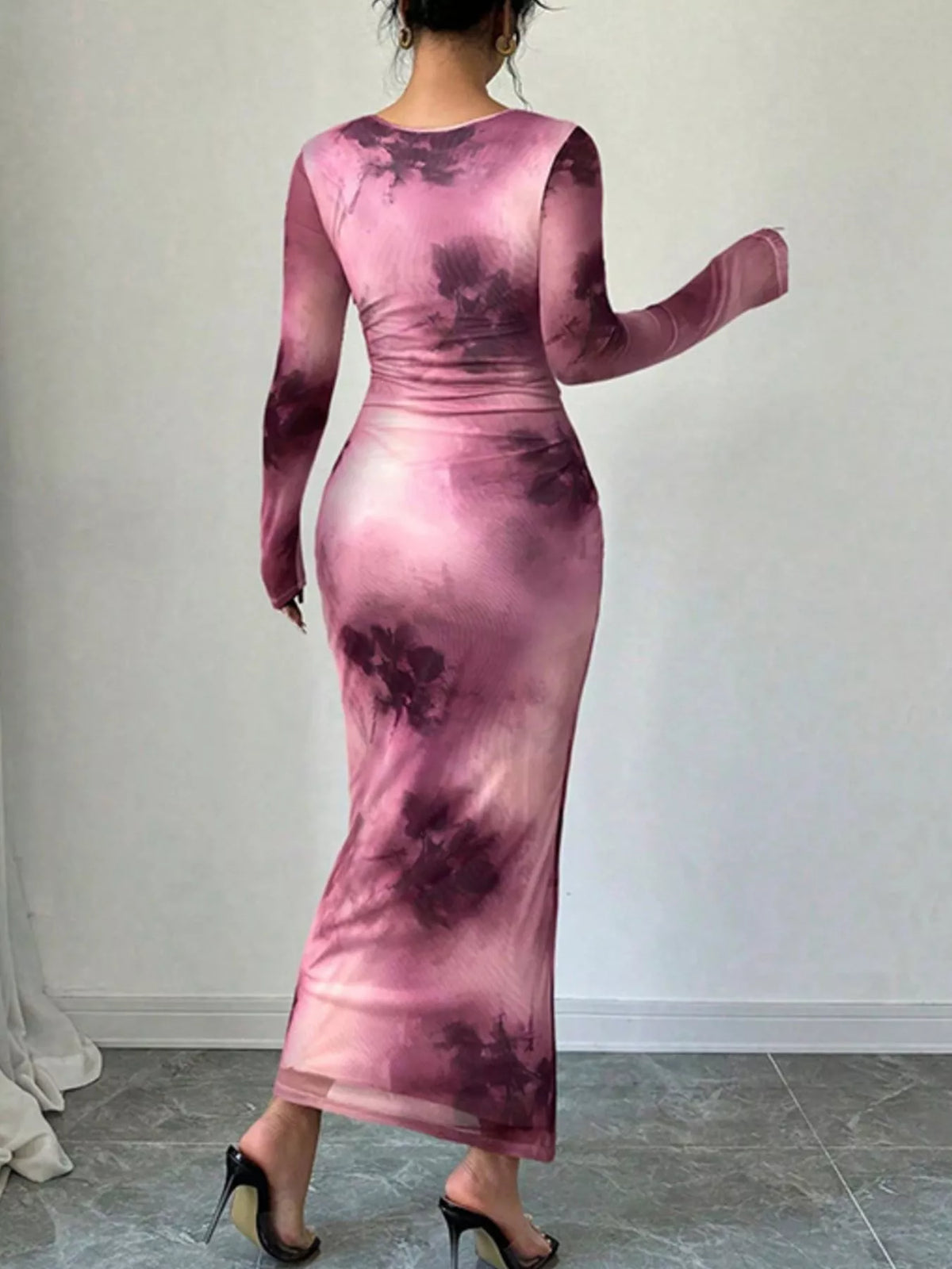 Sheer Tie-Dye Bodycon Maxi Dress by Calliope