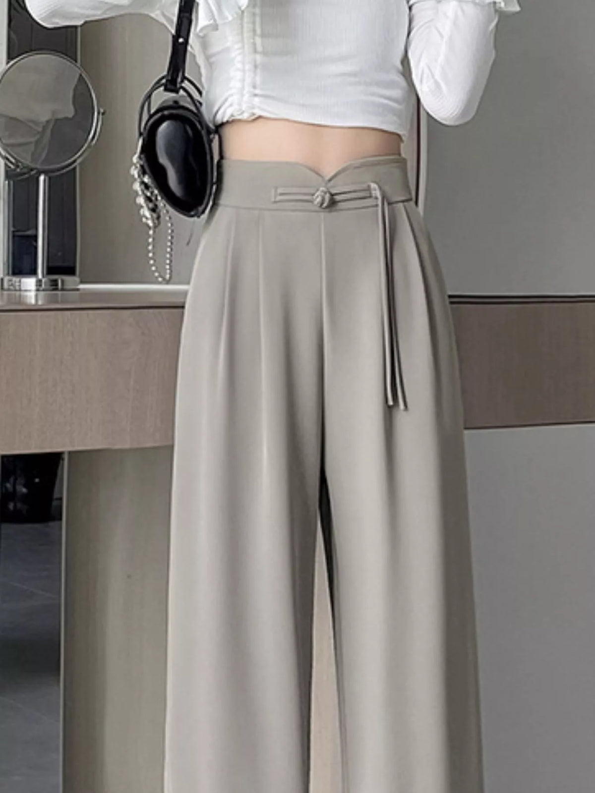 Pocketed High-Waisted Wide-Leg Pants