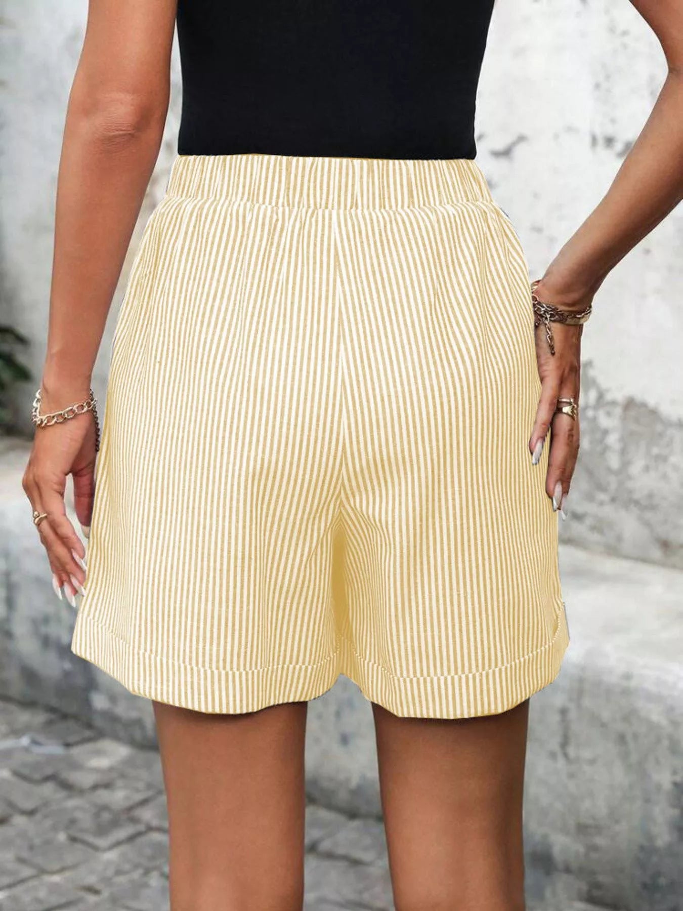 Striped Tie-Waist Shorts
