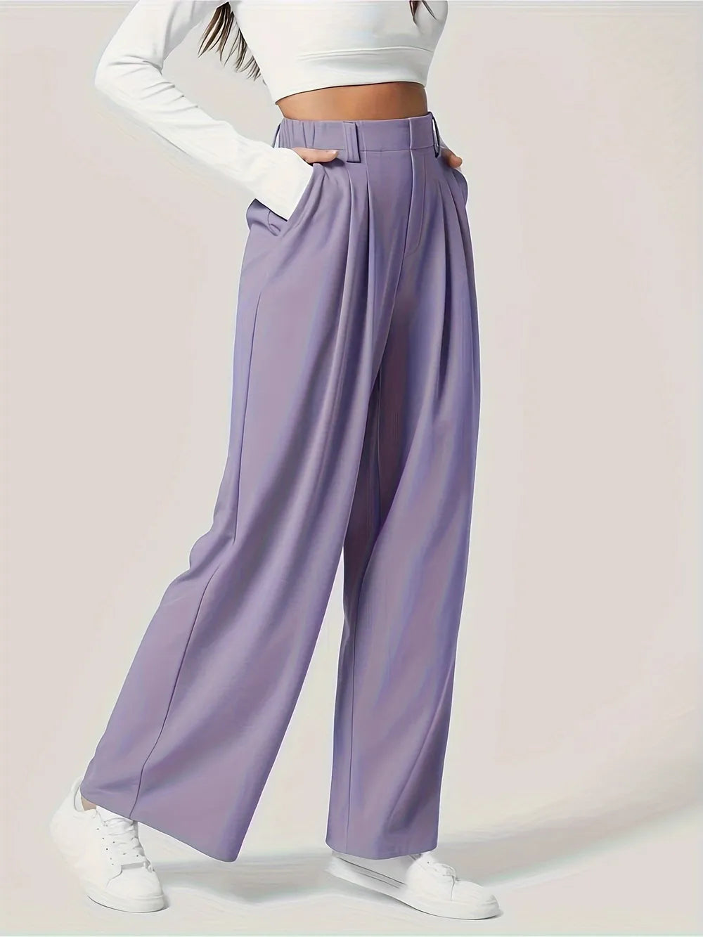 Wide-Leg Pants with Pockets