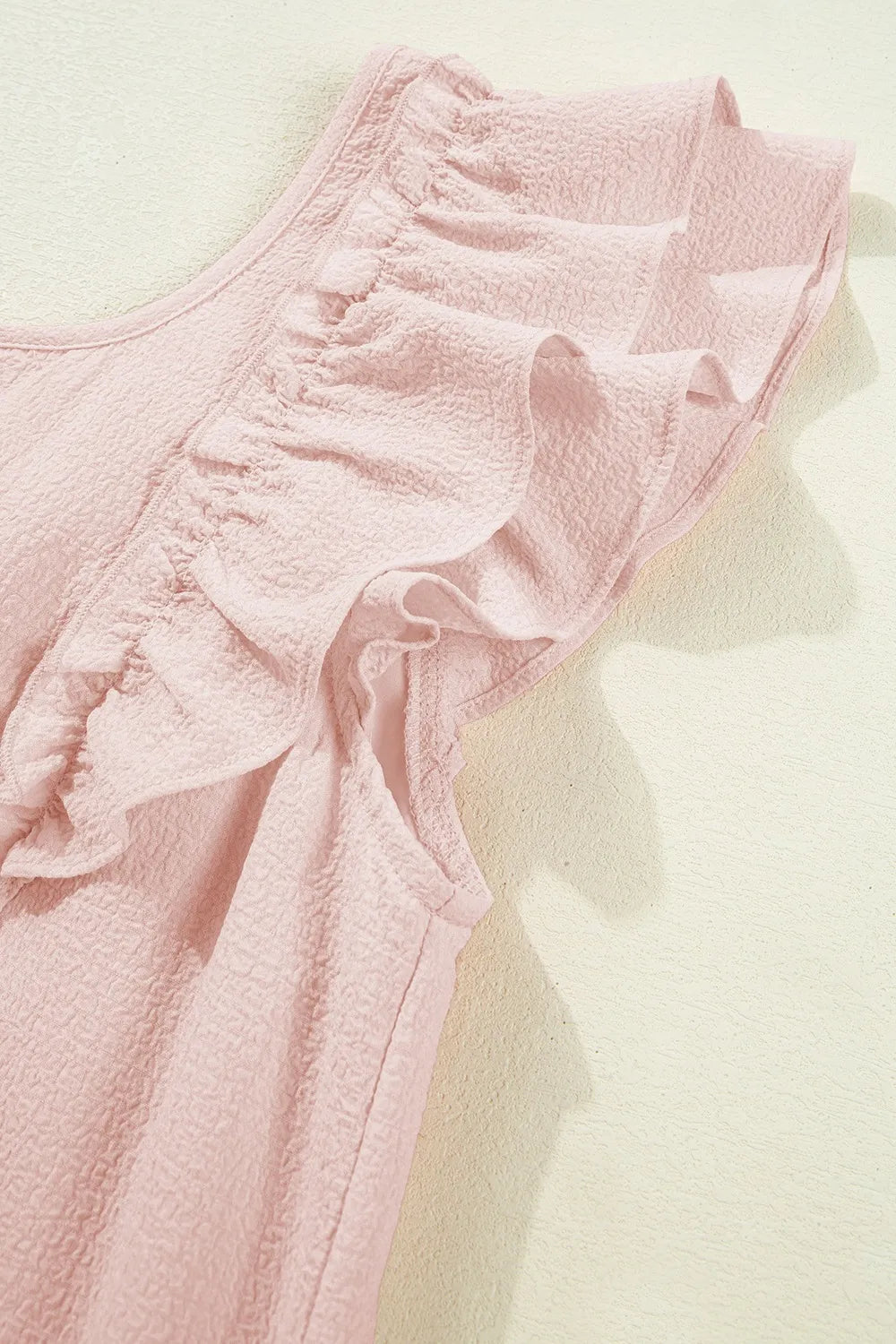 Ruffle Sleeve Bow Back Mini Dress in Watermelon Pink