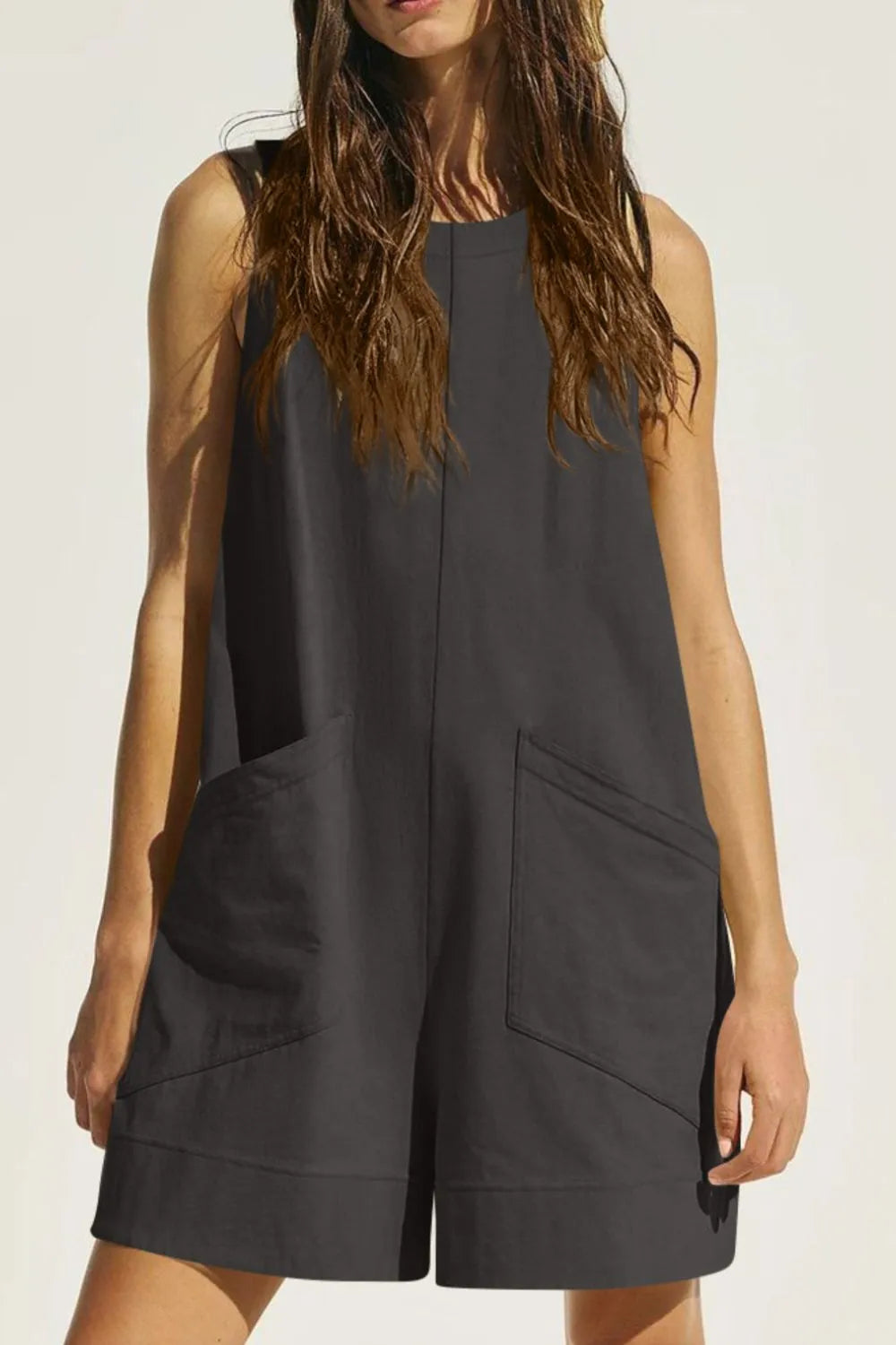 Round Neck Sleeveless Romper
