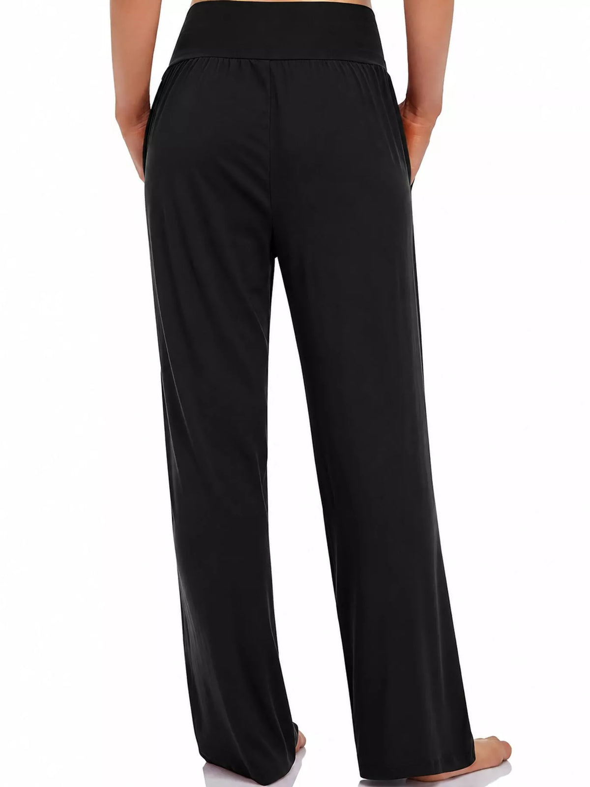 High-Rise Wide-Leg Pants with Pockets