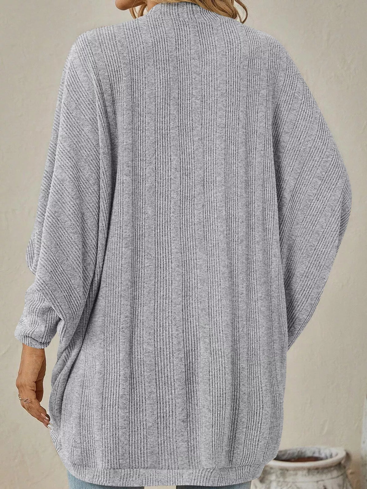 Open-Front Batwing Sleeve Cardigan