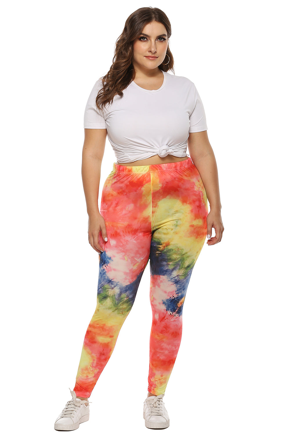 Plus-Size Tie-Dye Leggings in Multicolor
