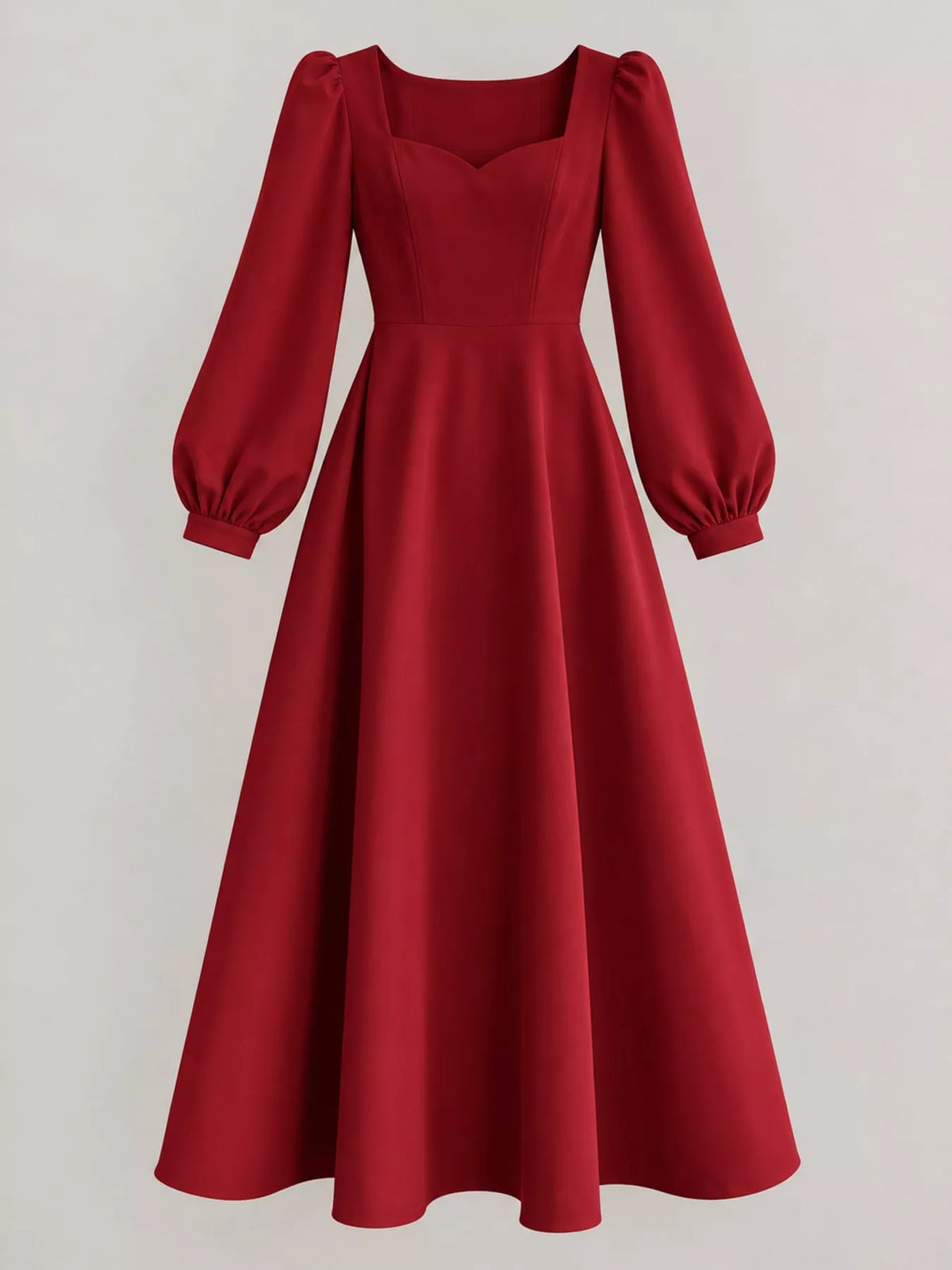 Long Sleeve A-Line Midi Dress