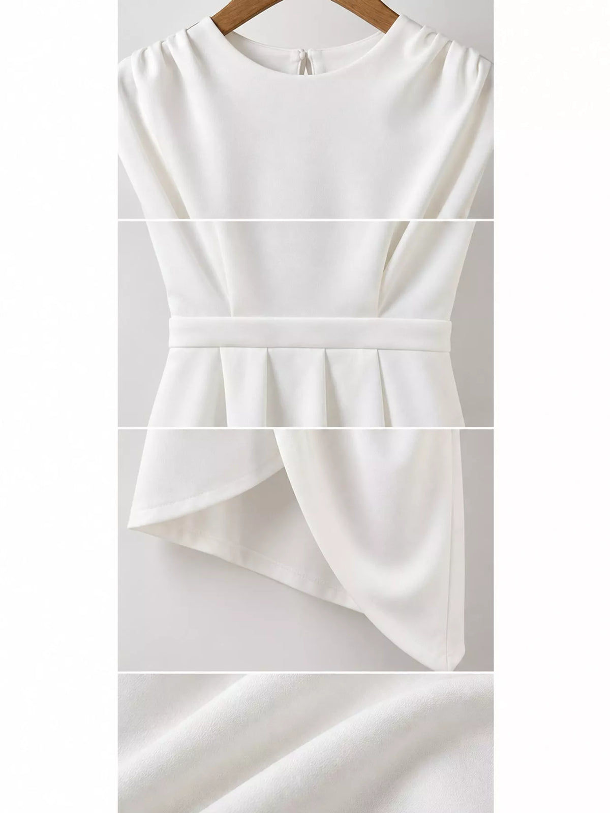 Asymmetrical Backless Pleated Dress
