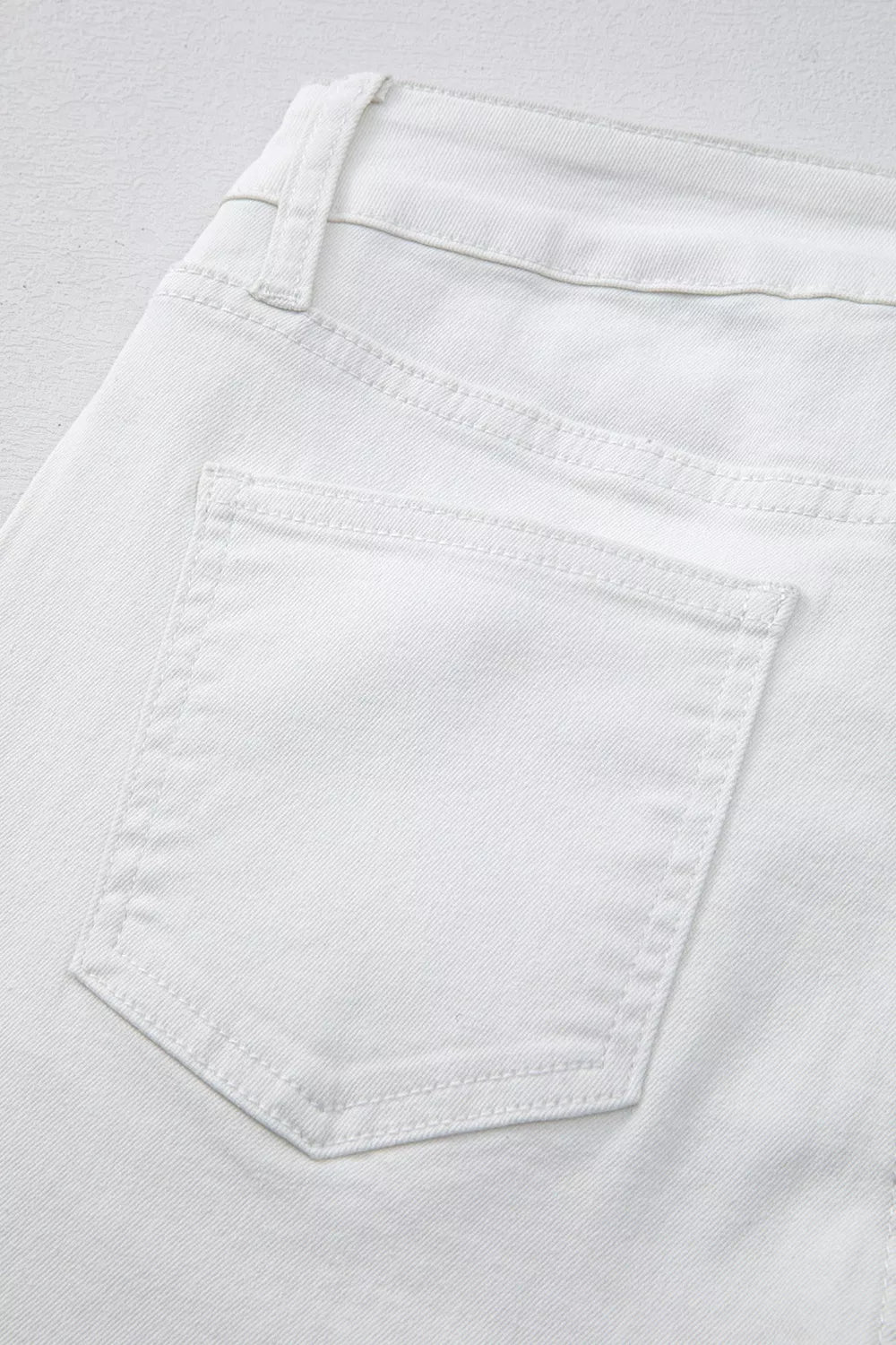 High-Waisted Straight Leg Jeans in White