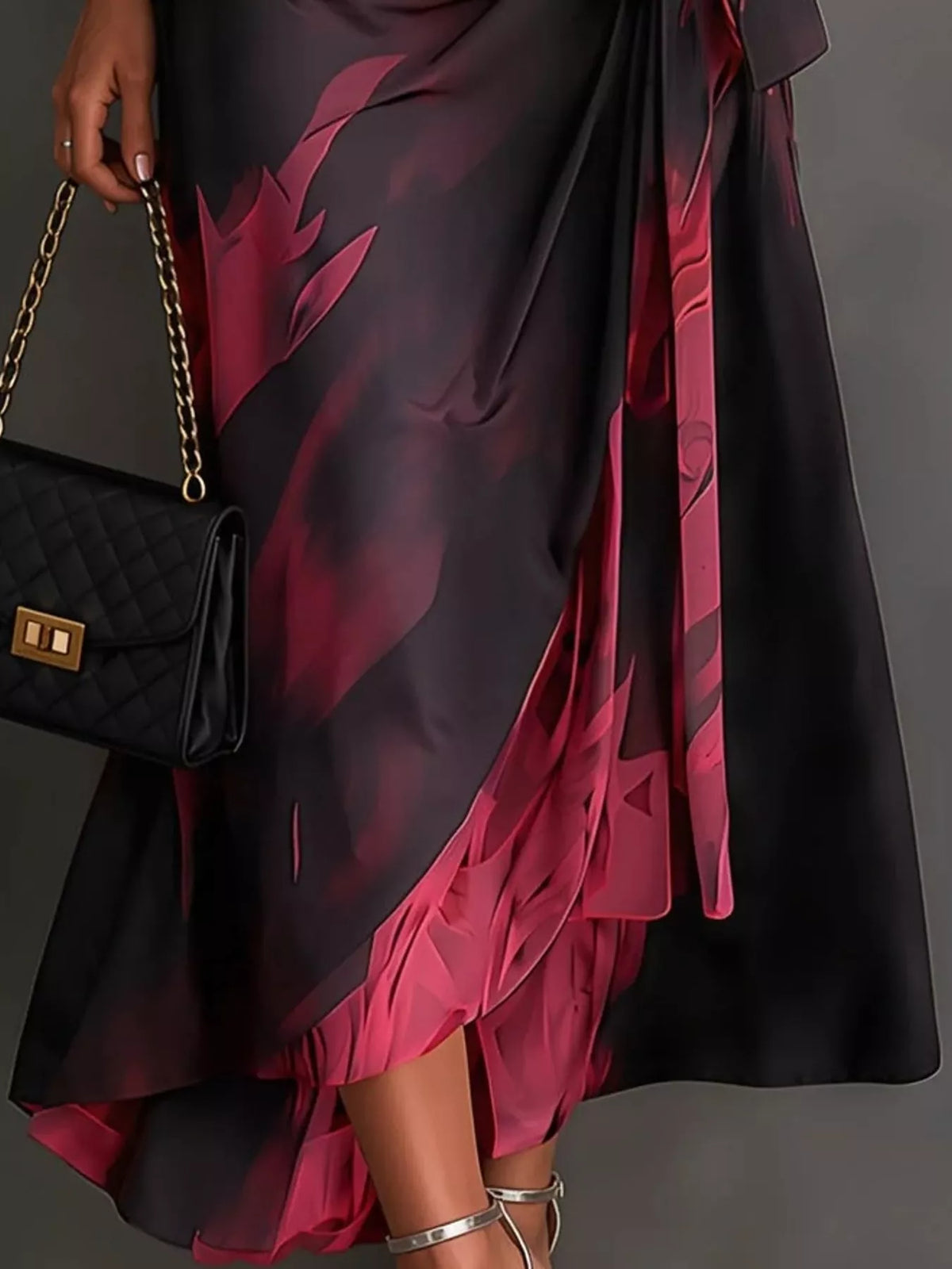 Tie Detail Surplice Dress