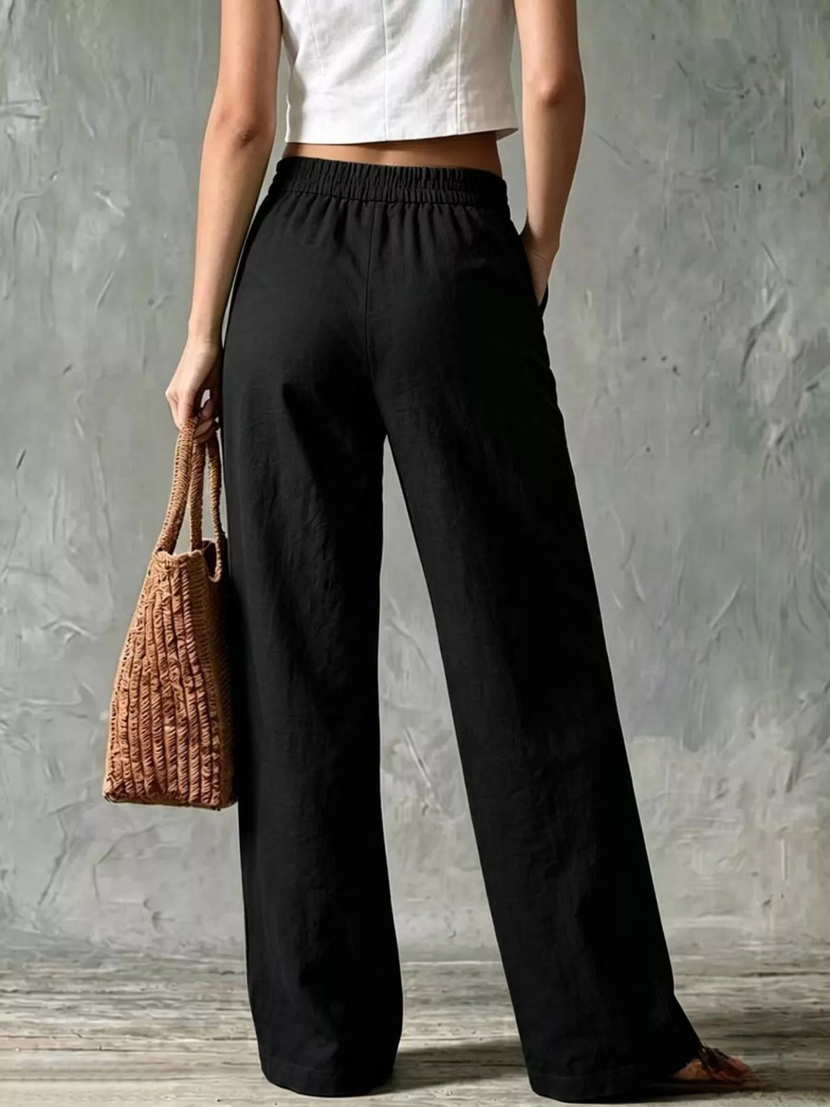 Basic Wide Leg Pocket Pants