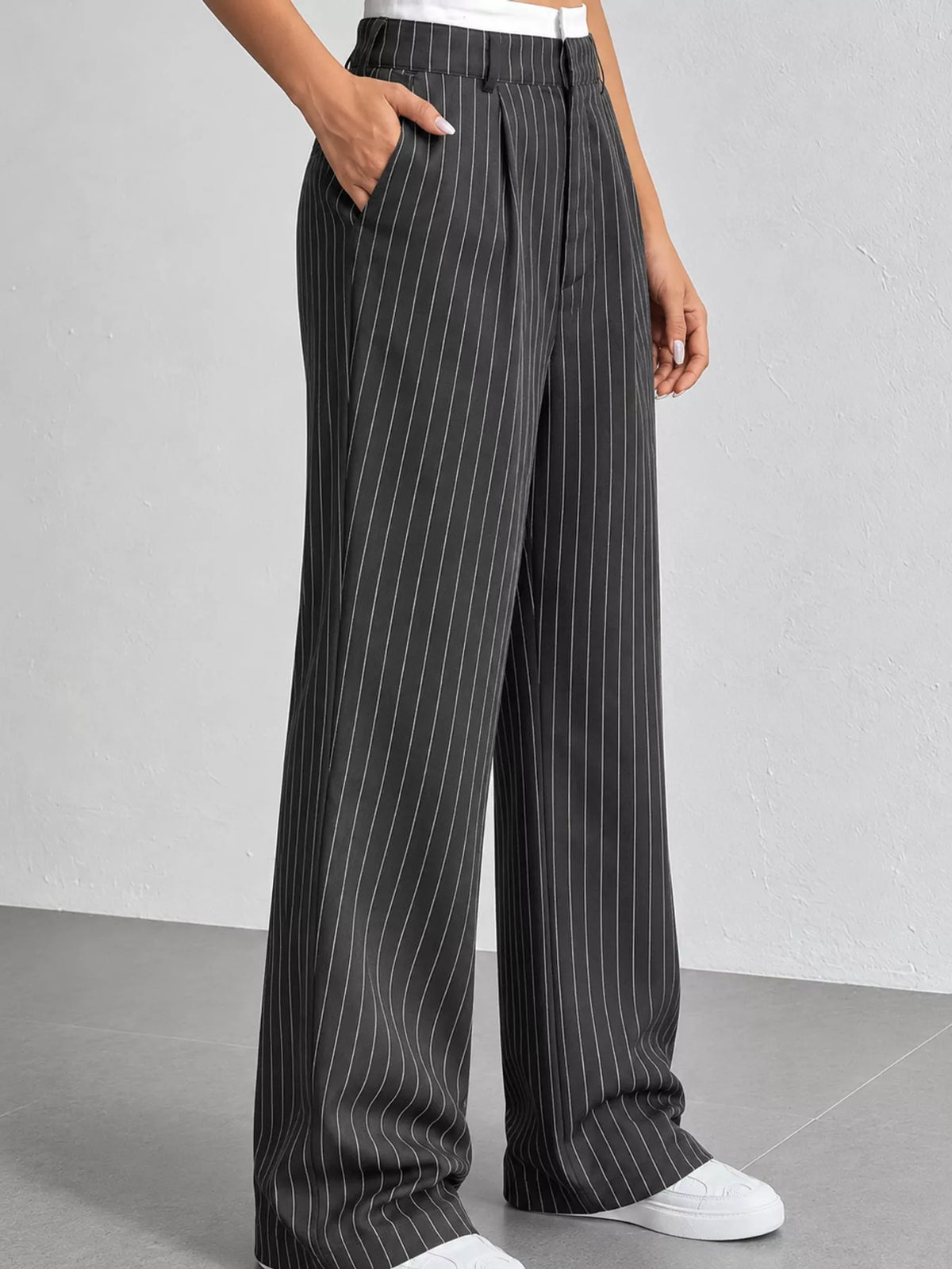 Striped Wide-Leg Pants