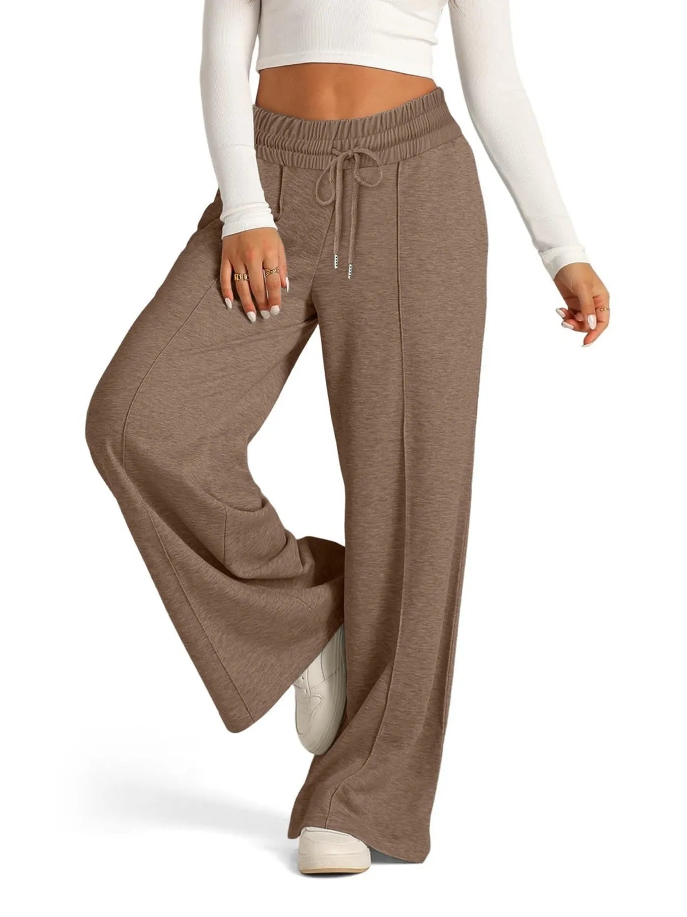 Drawstring Relaxed Wide Leg Pants