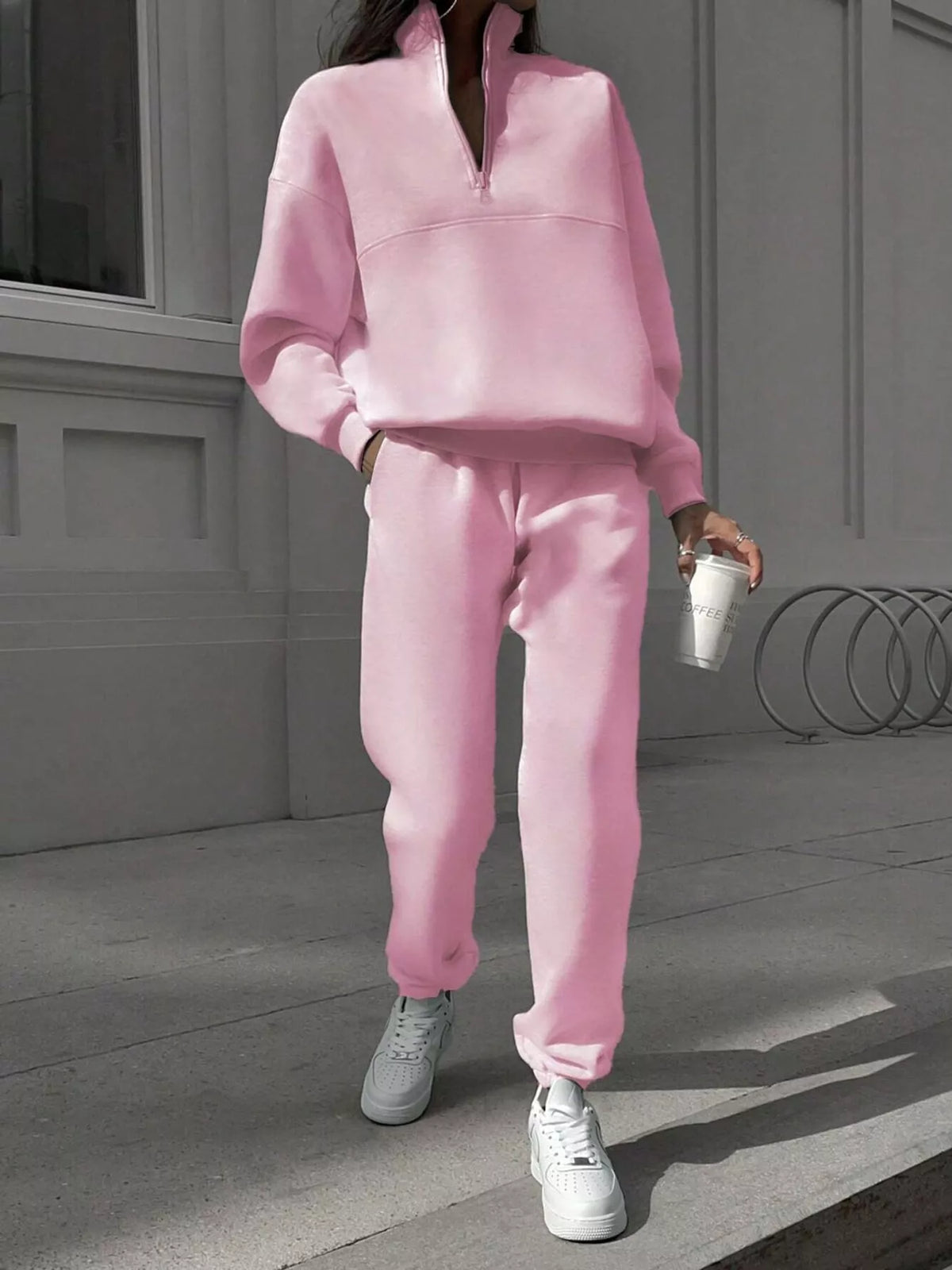Half-Zip Sweatshirt and Joggers Set