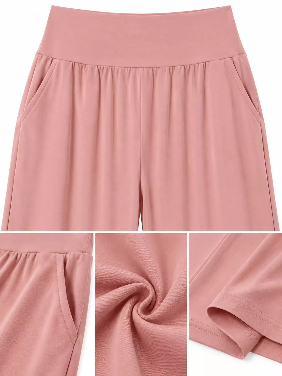 High-Rise Wide-Leg Pants with Pockets