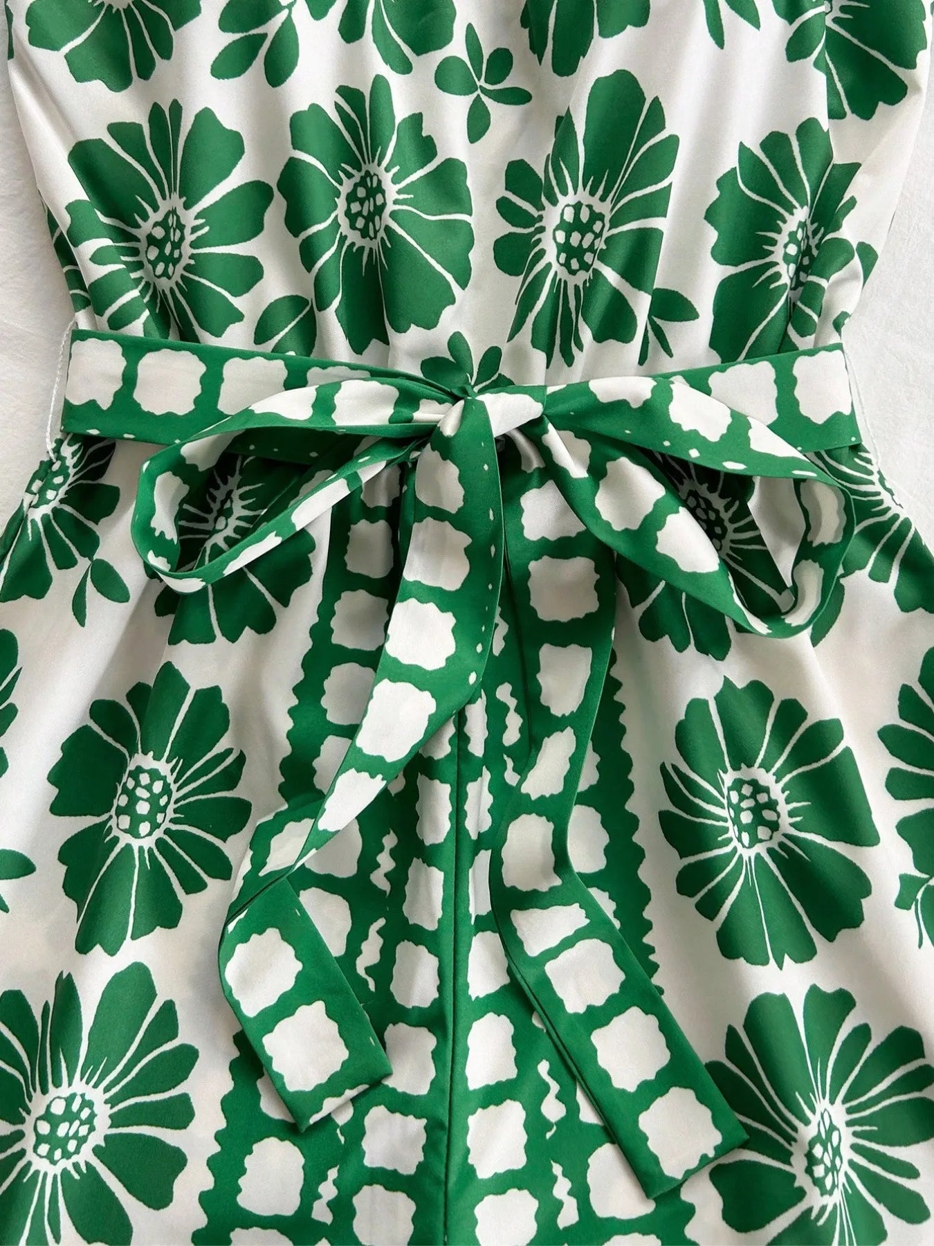 Printed Tube Tie-Waist Romper