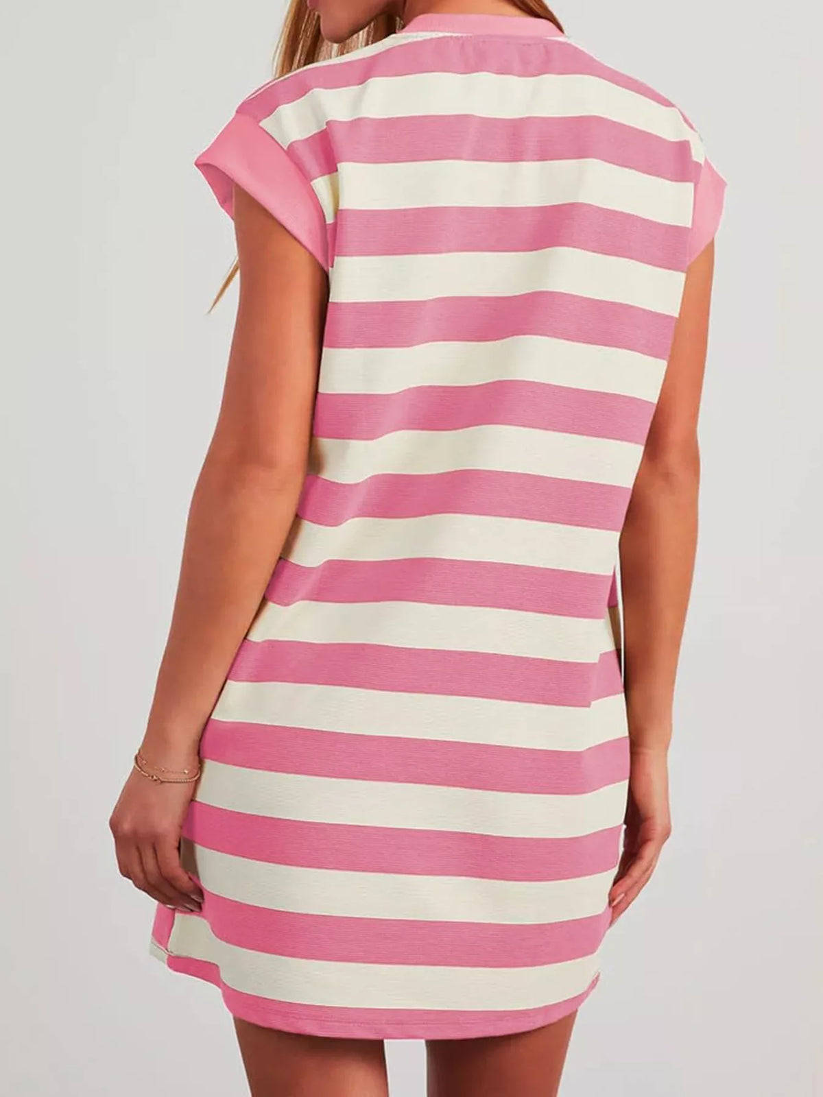 Striped Short Sleeve Mini Dress