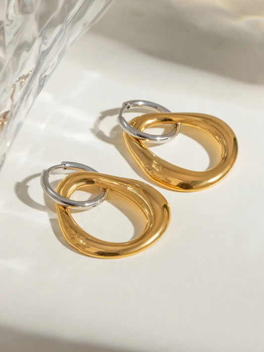 Gold Tatum Asymmetrical Earrings - Ilussa