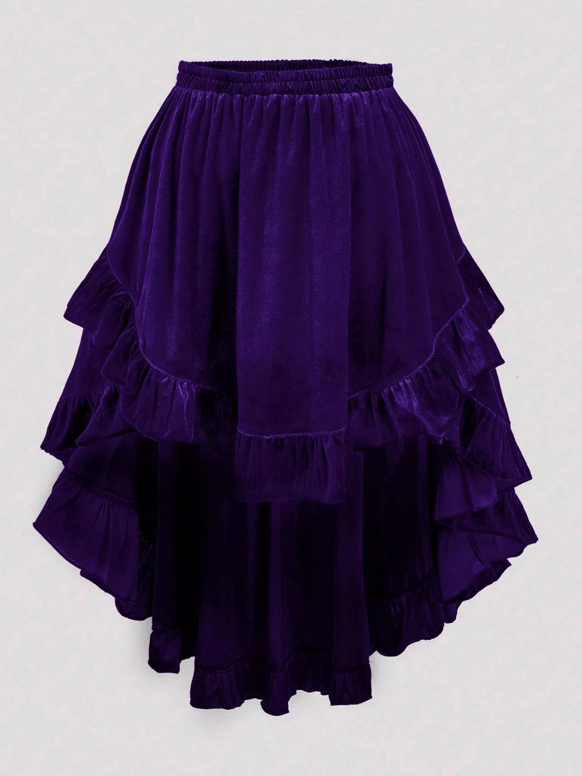 Ruffled Velvet Skirt