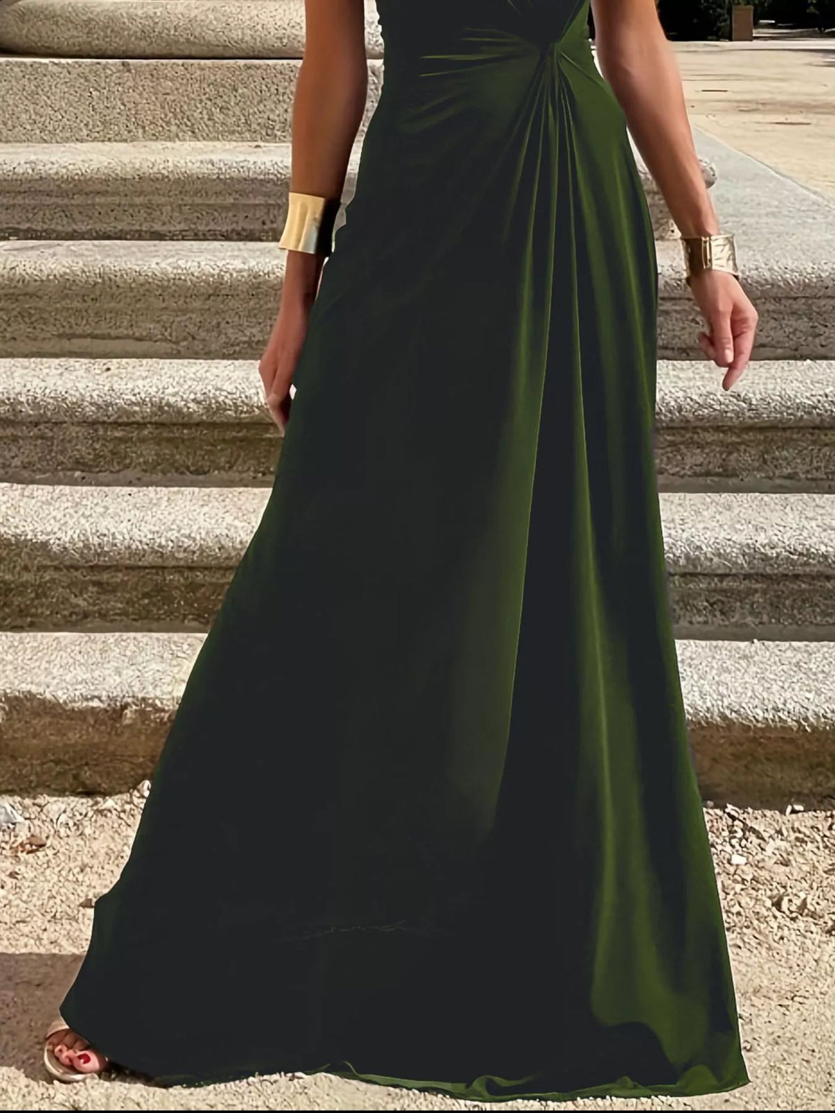 Twisted Round Neck Sleeveless Maxi Dress