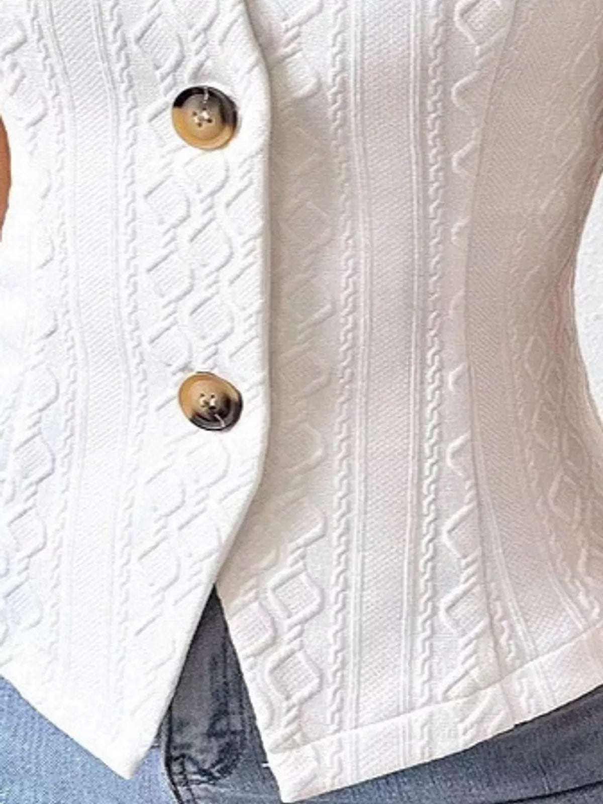 Textured Slim-Fit Button-Down Vest Coat