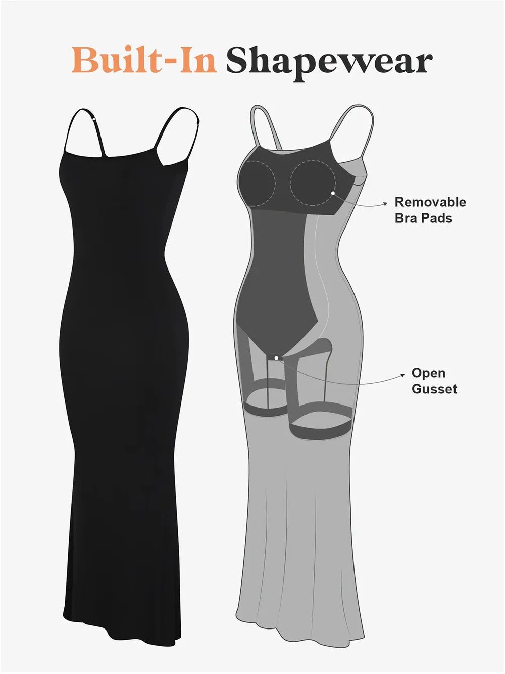 Basic Bae Built-In Shapewear Maxi Dress in Black