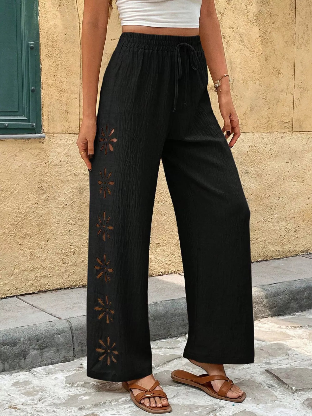 Cutout Wide Leg Pants