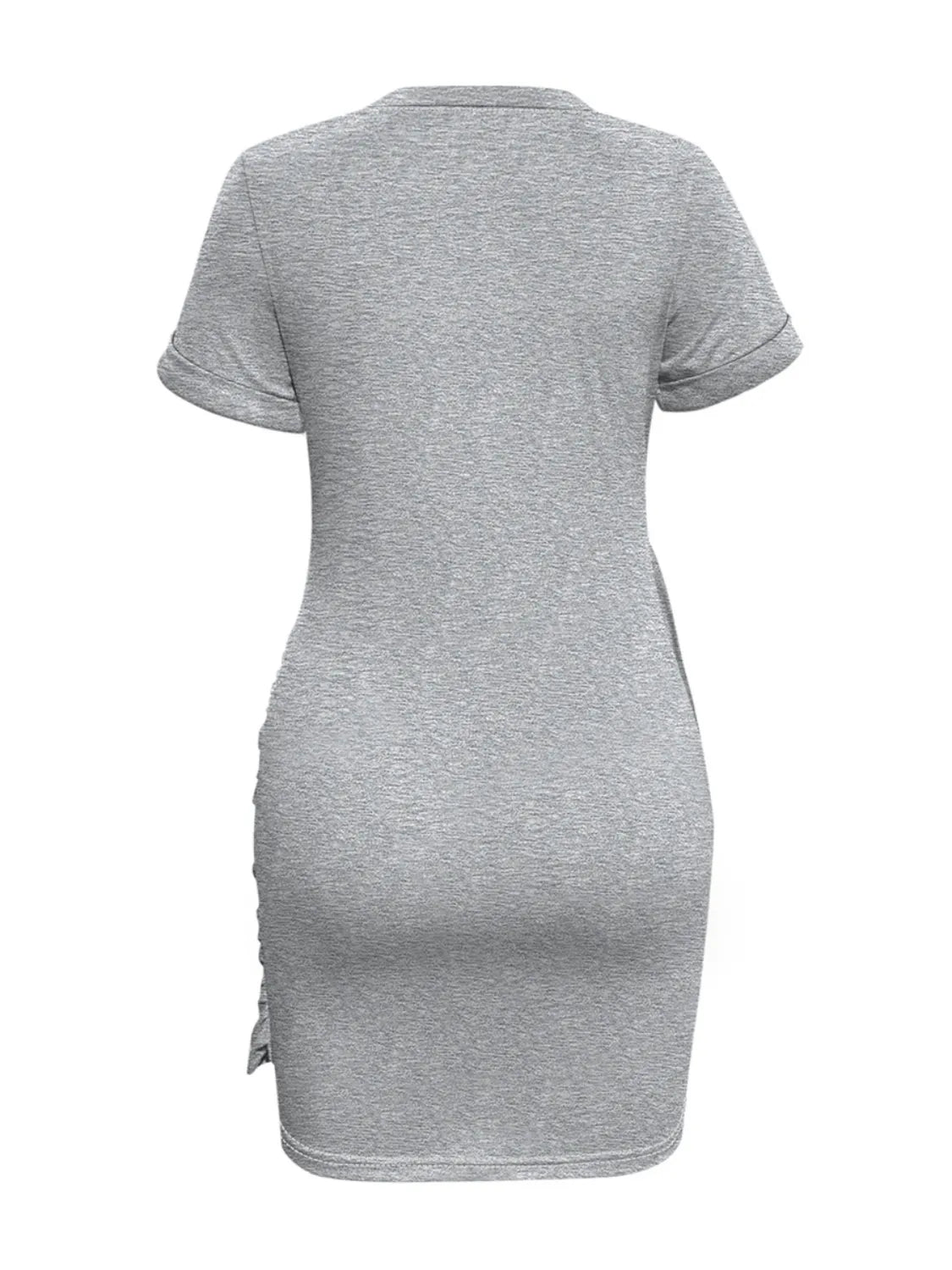 Short Sleeve Mini Tee Dress with Tie Detail